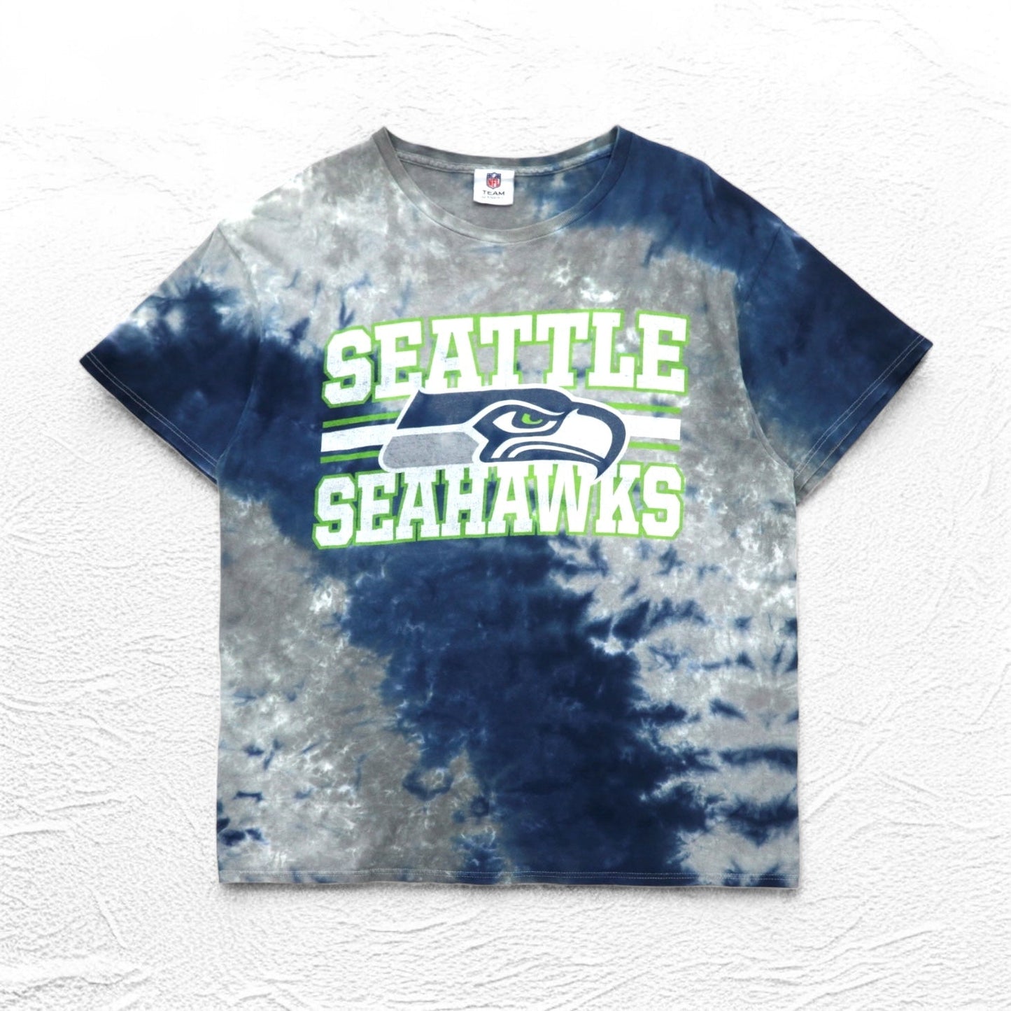 NFL TEAM APPAREL タイダイ Tシャツ L グレー ネイビー SEATTLE HAWKS シアトル・シーホークス