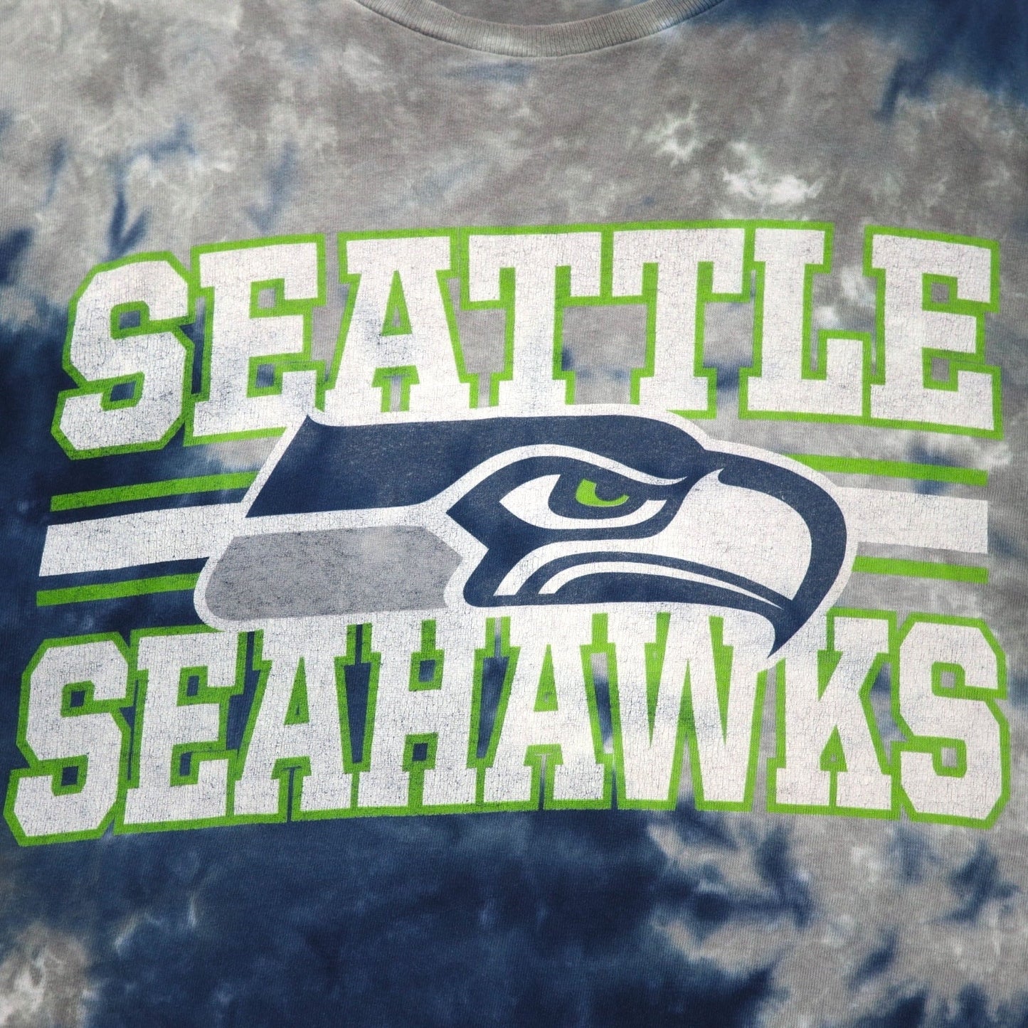 NFL TEAM APPAREL タイダイ Tシャツ L グレー ネイビー SEATTLE HAWKS シアトル・シーホークス