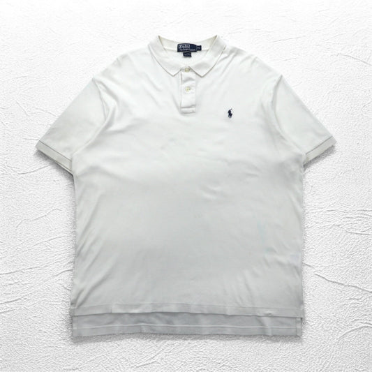 Polo by Ralph Lauren ポロシャツ XL ホワイト コットン スモールポニー刺繍 ビッグサイズ