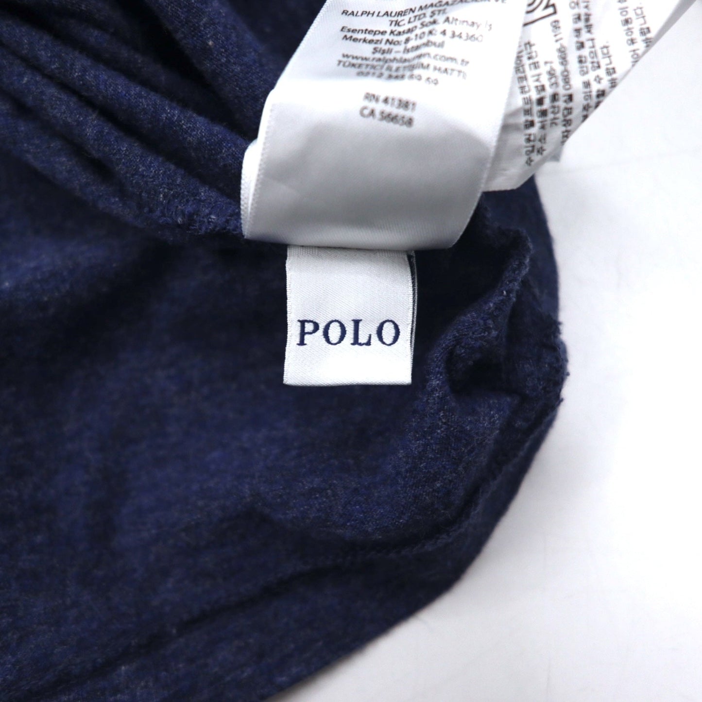 POLO RALPH LAUREN ロングスリーブ Tシャツ ロンT XXL ネイビー コットン スモールポニー刺繍