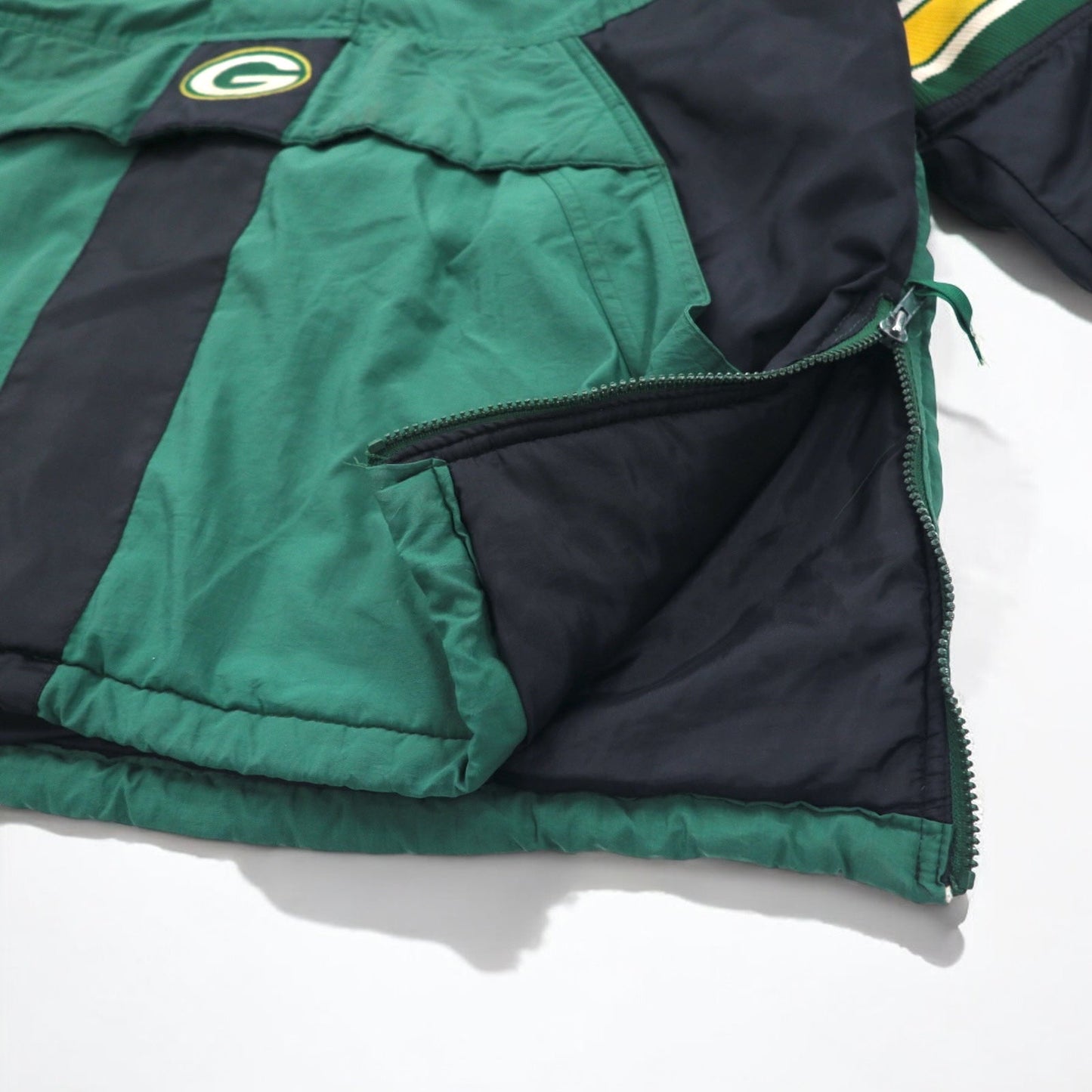 STARTER 90年代 NFL PRO LINE アノラックパーカー 中綿 XL グリーン ナイロン PACKERS パッカーズ フード着脱式