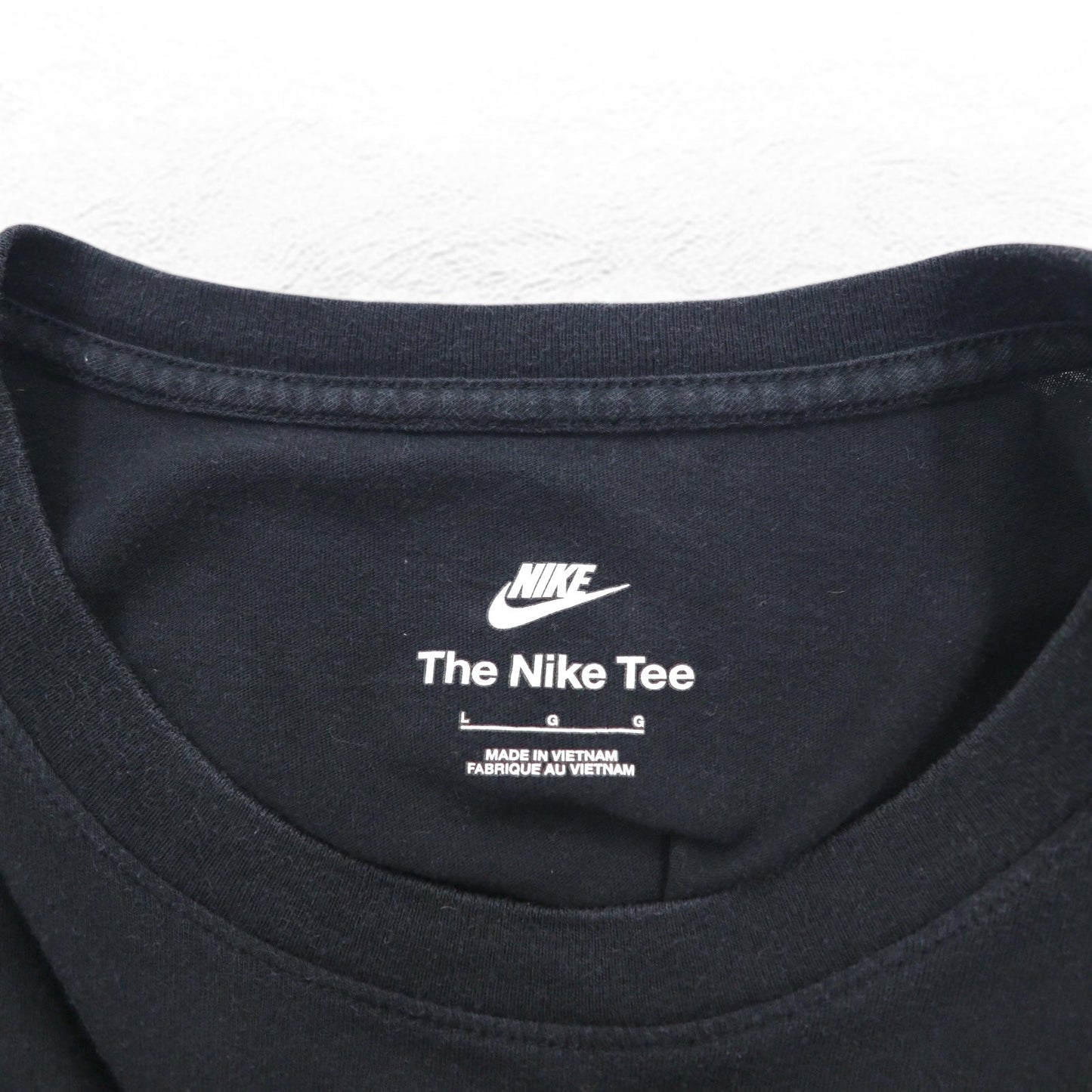 NIKE The Nike Tee ワンポイント刺繍 Tシャツ L ブラック コットン スウォッシュロゴ