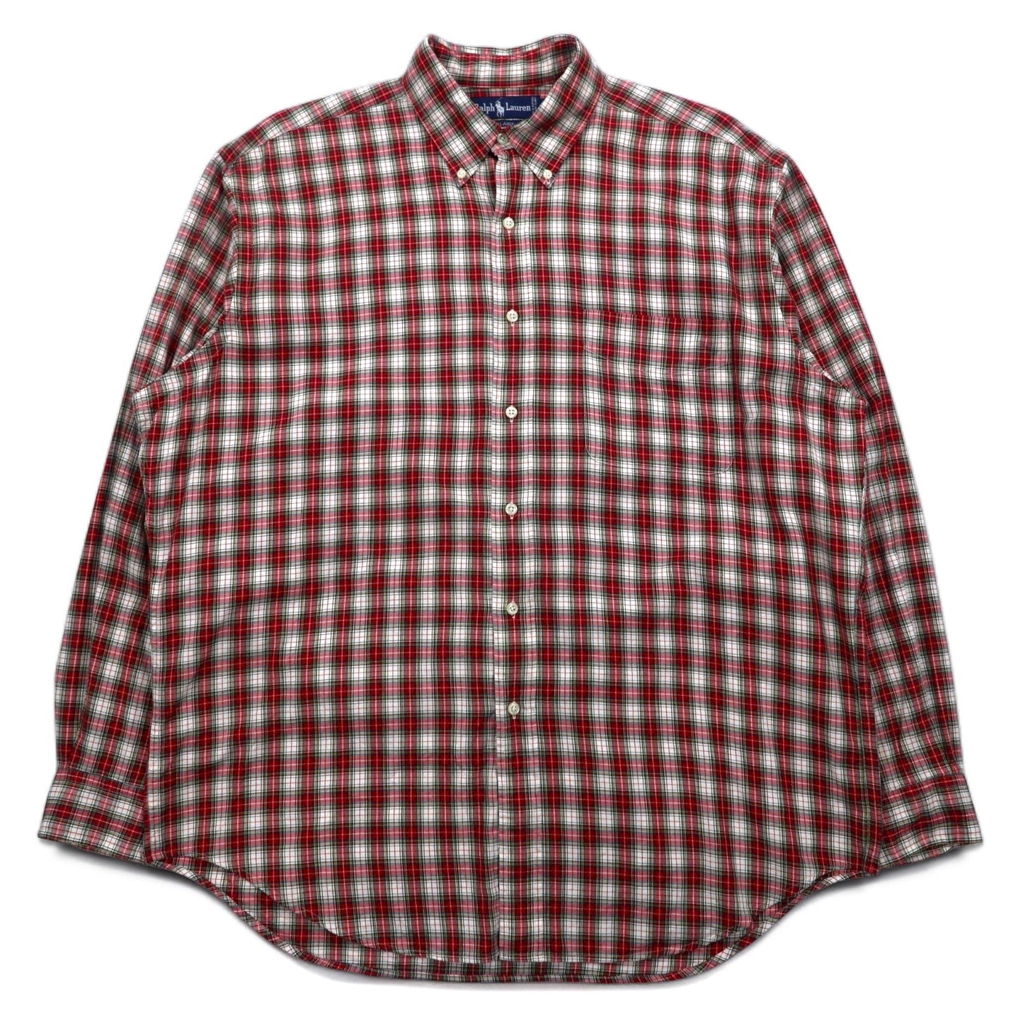 Ralph Lauren 90年代 ボタンダウンシャツ L レッド チェック BLAIRE スモールポニー刺繍