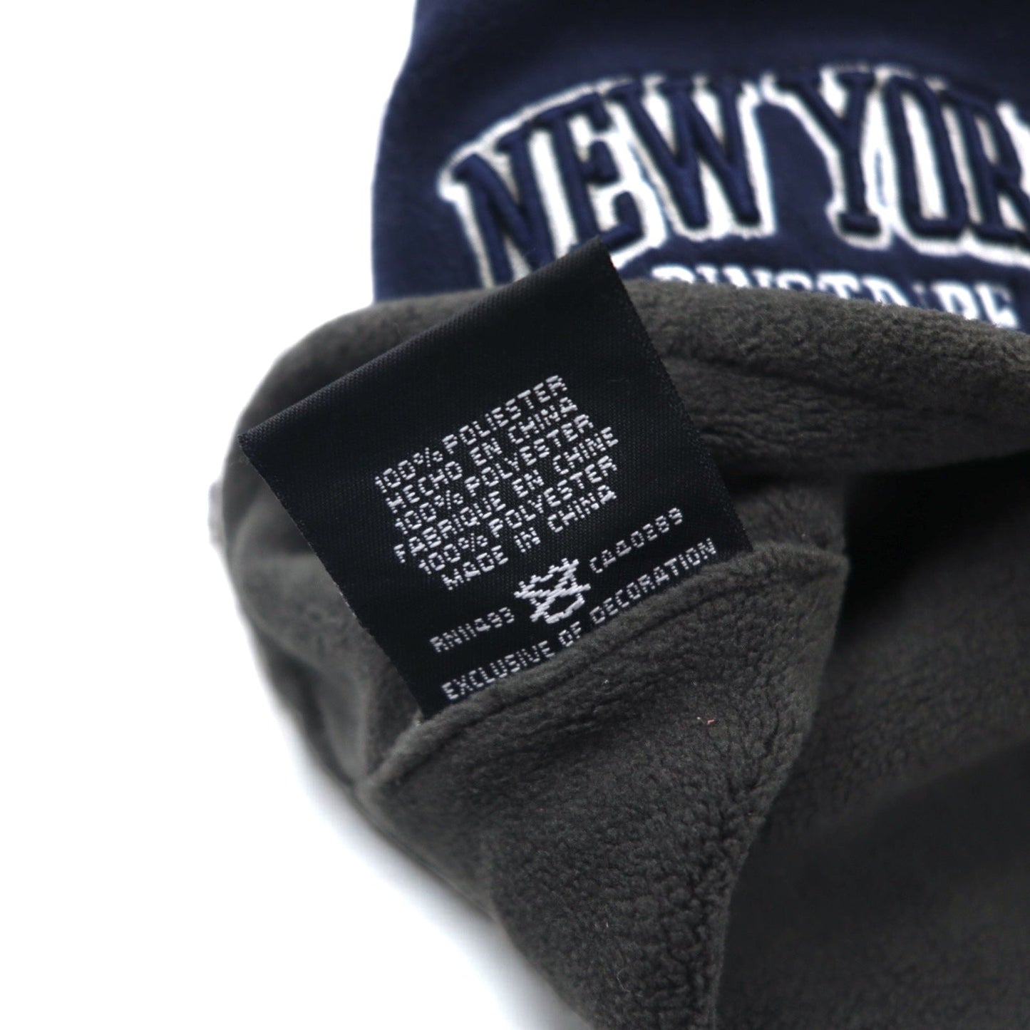 NEW ERA リバーシブル フリース ビーニー FREE ネイビー グレー ポリエステル NEW YORK PINSTRIPE BOWL ヤンキース