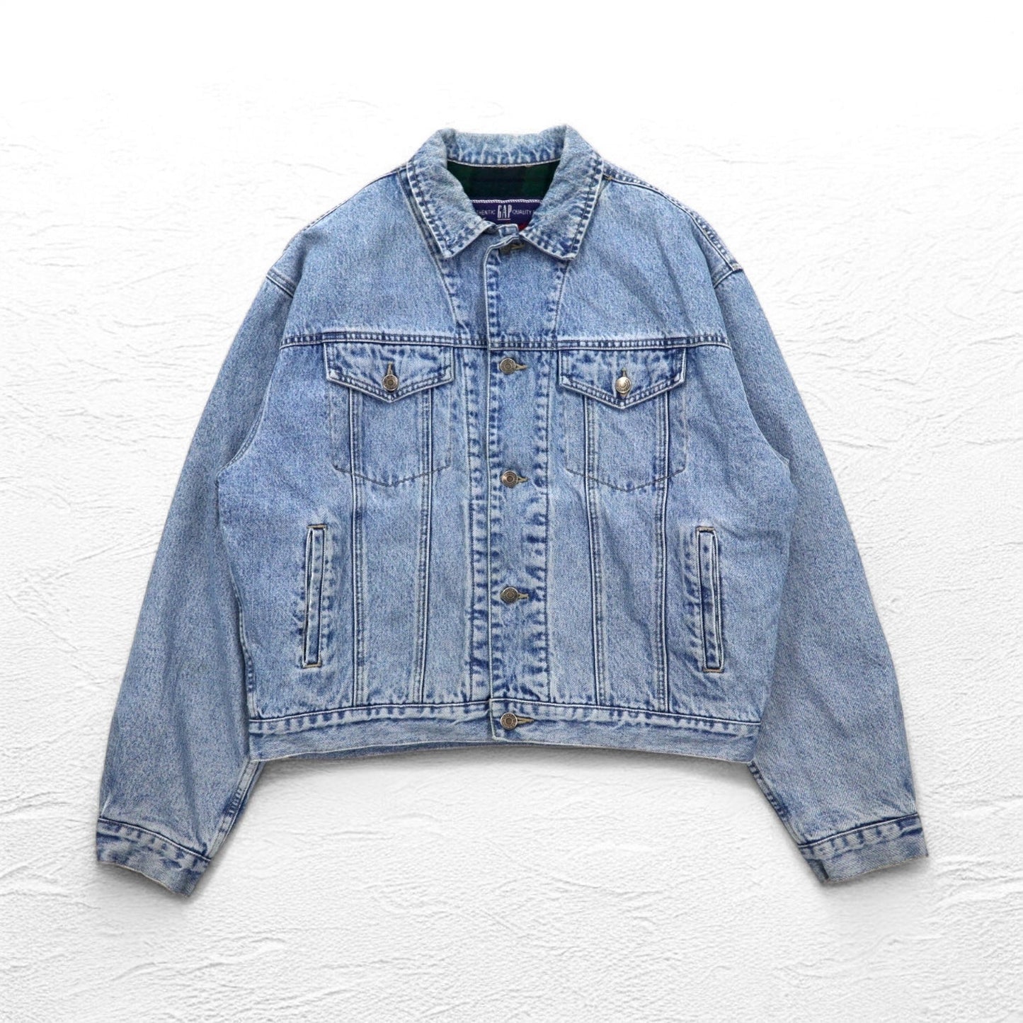 GAP 90年代 オールドギャップ デニムジャケット Gジャン M インディゴ ブルー 裏地ブランケット