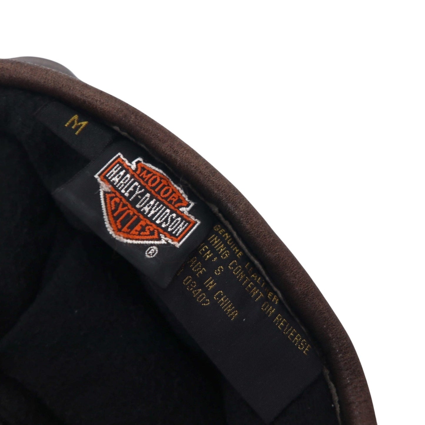 HARLEY DAVIDSON レザー グローブ 手袋 M ブラウン 中綿 バイカー