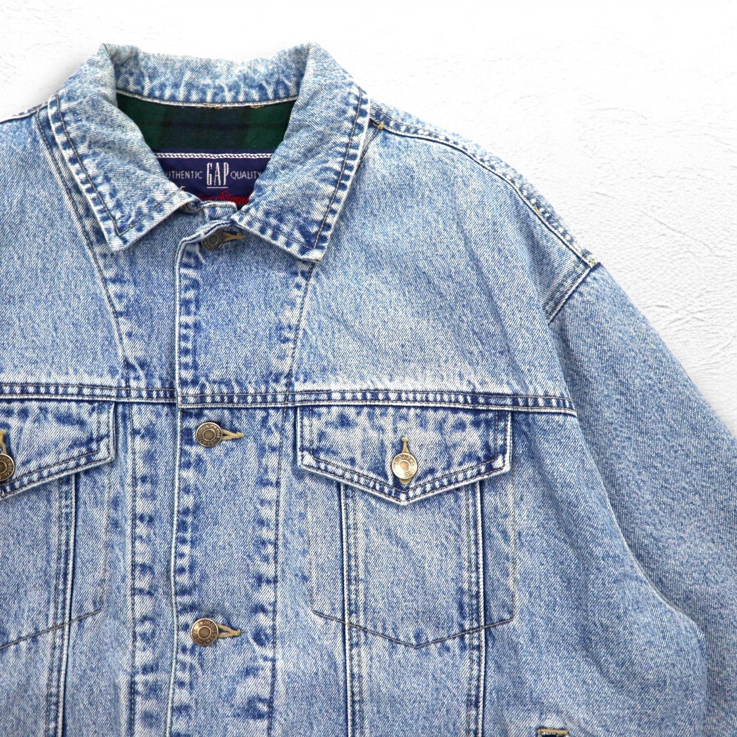 GAP 90年代 オールドギャップ デニムジャケット Gジャン M インディゴ ブルー 裏地ブランケット