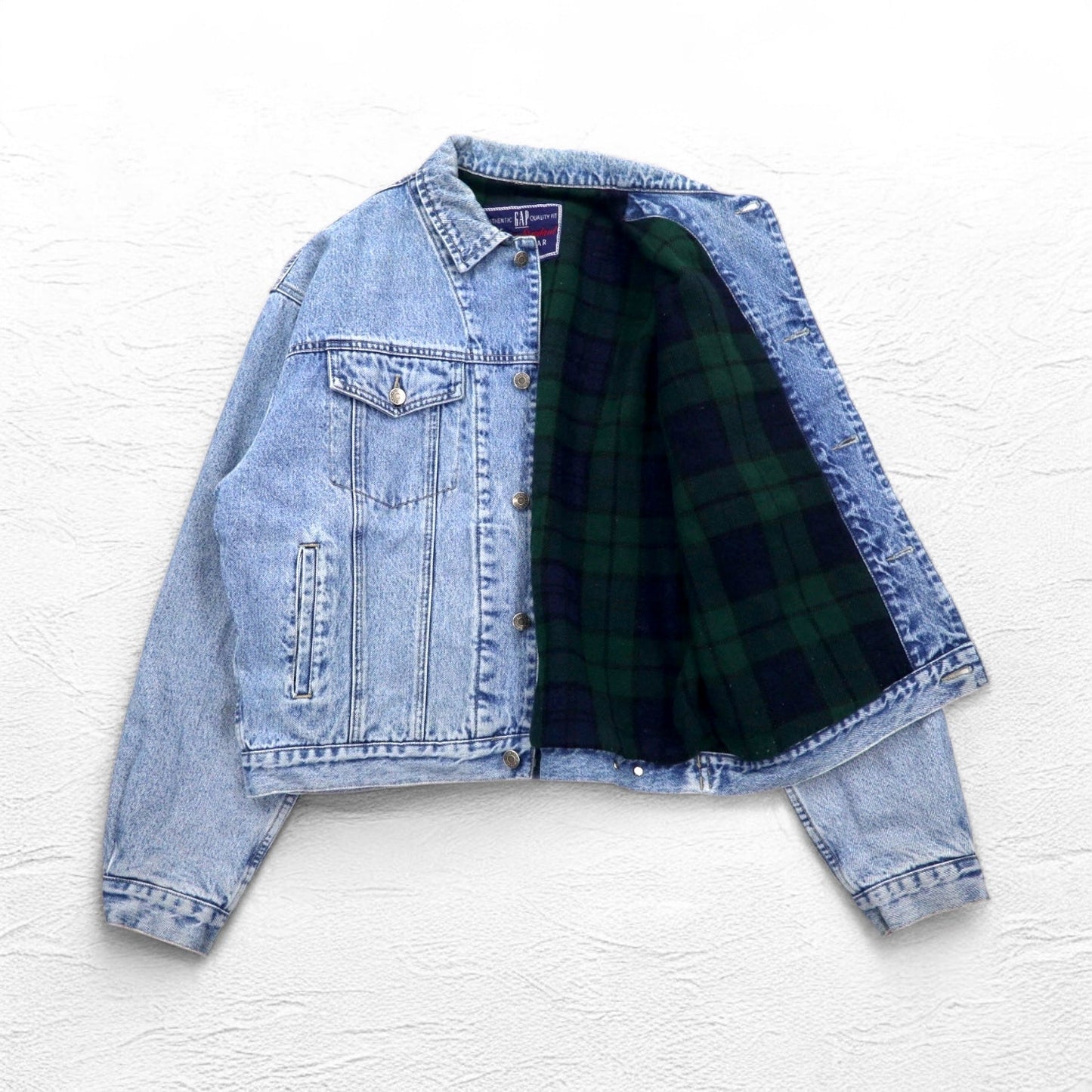 GAP 90年代 オールドギャップ デニムジャケット Gジャン M インディゴ ブルー 裏地ブランケット