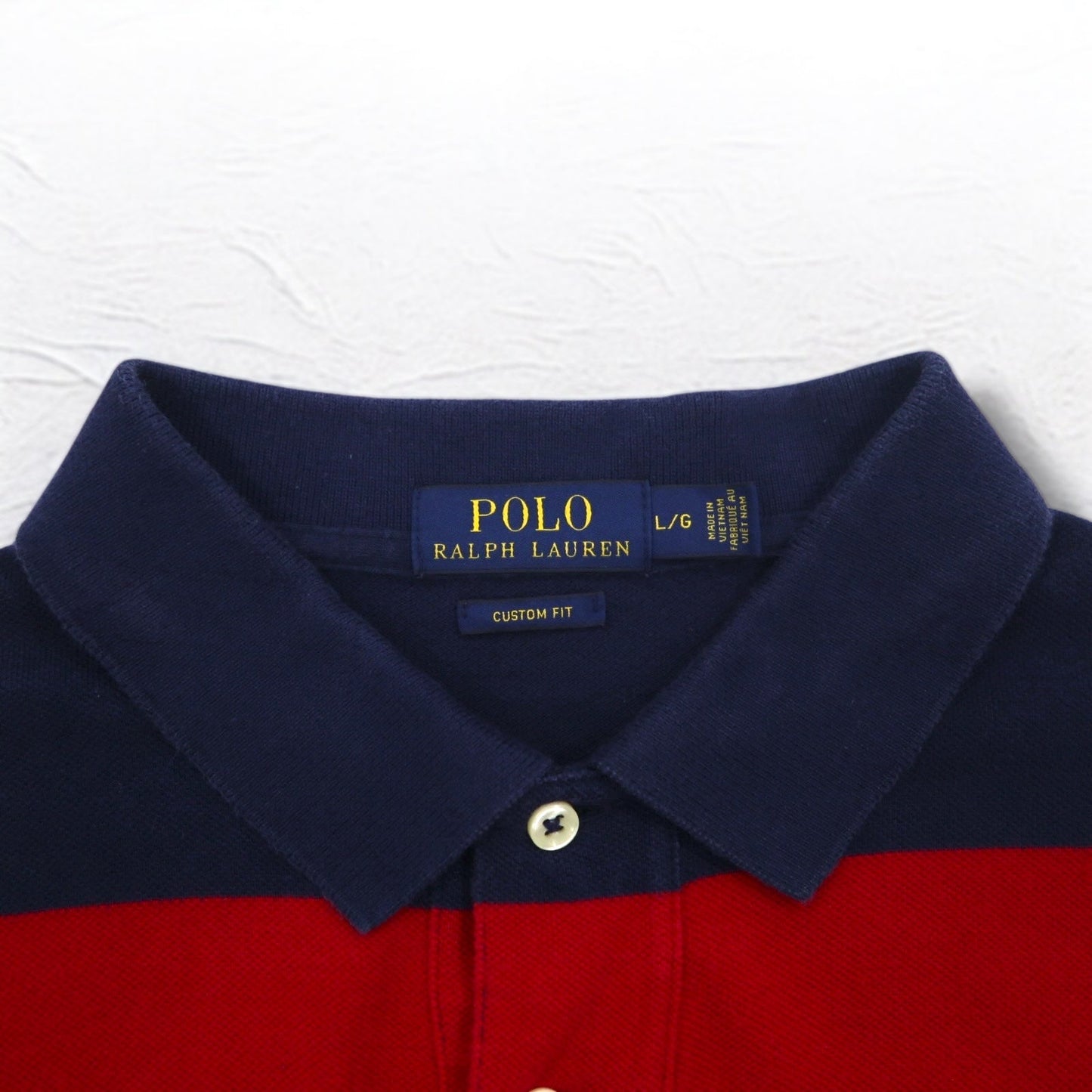 POLO RALPH LAUREN ボーダー ポロシャツ L ネイビー レッド コットン 鹿の子 スモールポニー刺繍