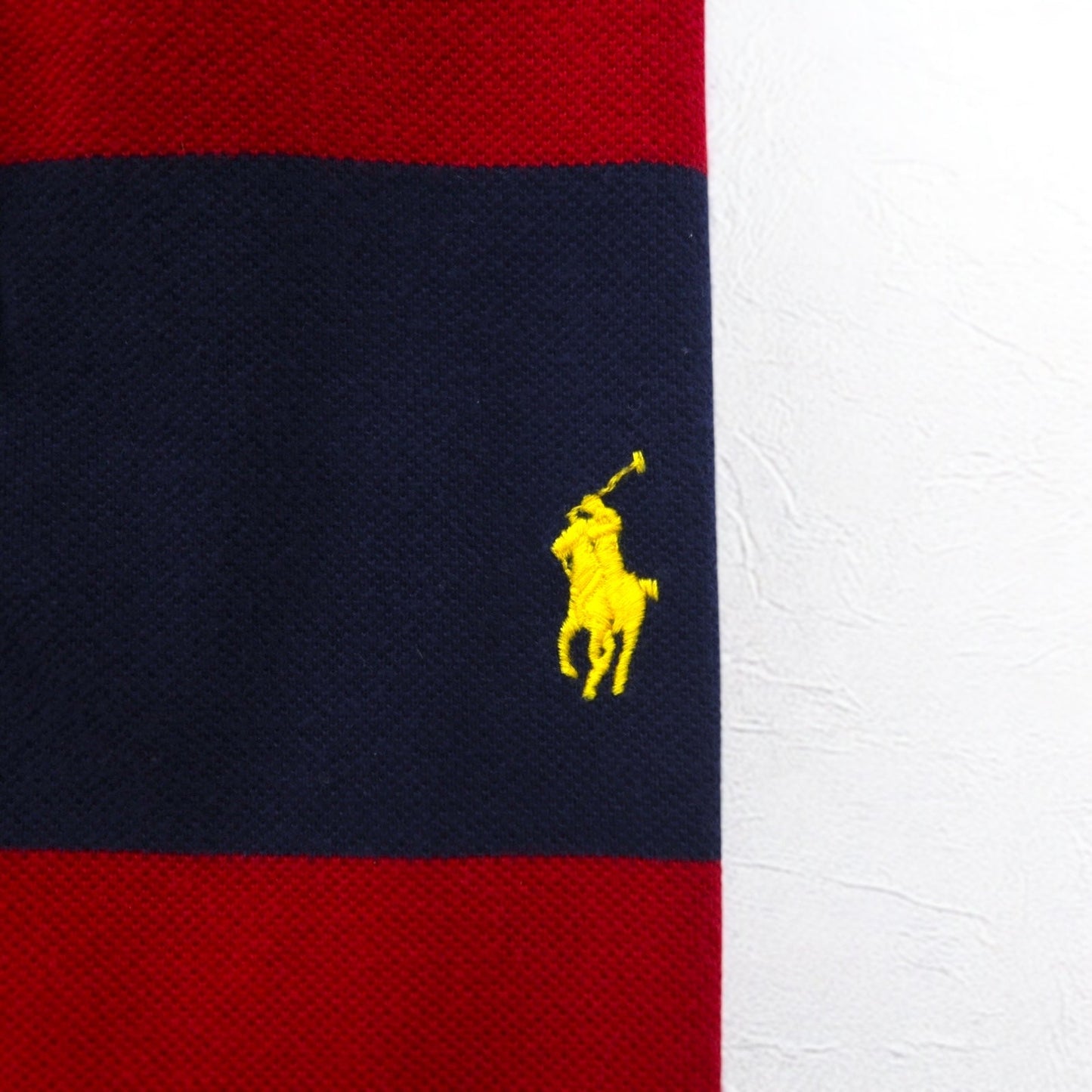 POLO RALPH LAUREN ボーダー ポロシャツ L ネイビー レッド コットン 鹿の子 スモールポニー刺繍
