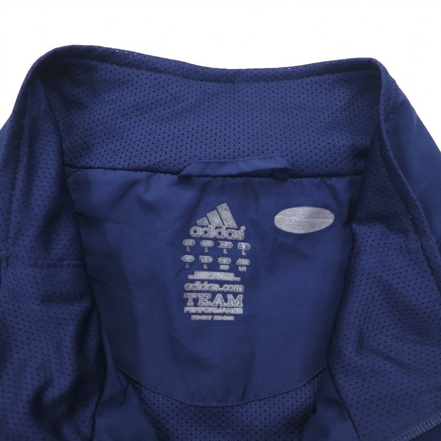 adidas 00年代 ナイロンジャケット トラックジャケット ジャージ L ネイビー ワンポイントロゴ刺繍