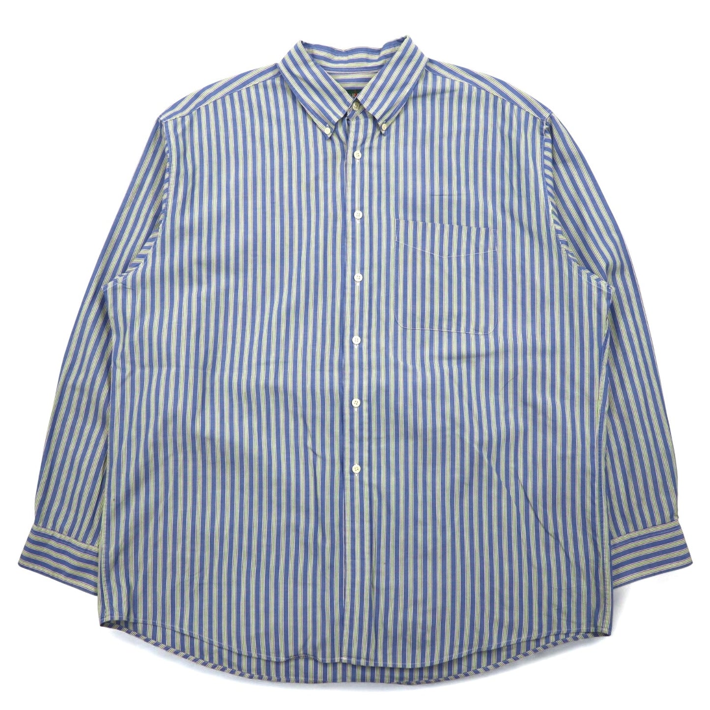 J.CREW 90年代 ボタンダウンシャツ XL ブルー ストライプ コットン 巨人タグ ビッグサイズ