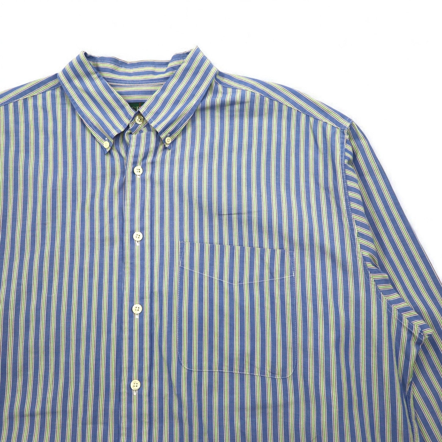 J.CREW 90年代 ボタンダウンシャツ XL ブルー ストライプ コットン 巨人タグ ビッグサイズ