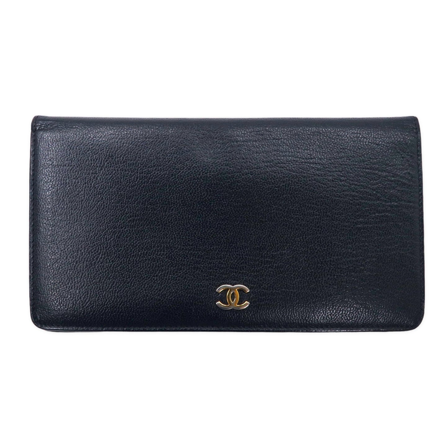 CHANEL セブルガ キャビアスキン 長財布 ブラック レザー ココマーク A68706 フランス製