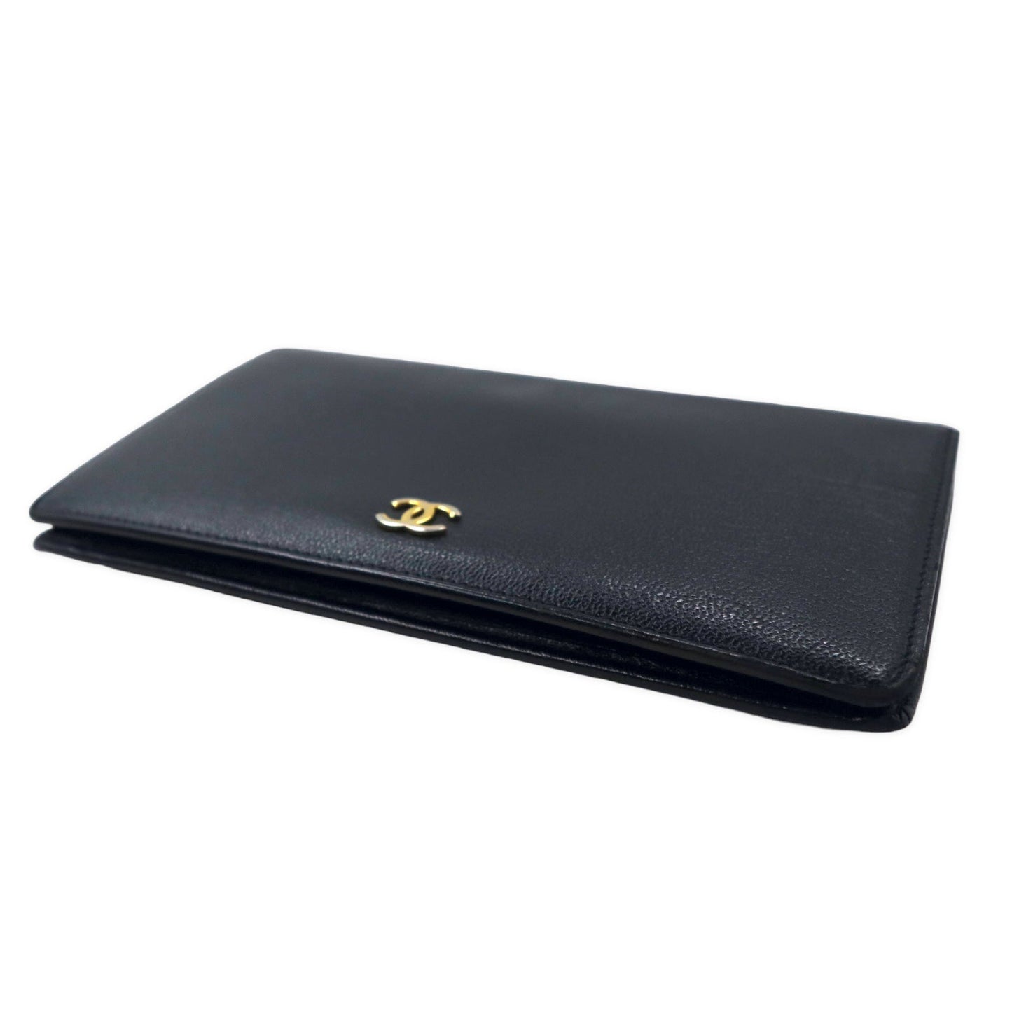 CHANEL セブルガ キャビアスキン 長財布 ブラック レザー ココマーク A68706 フランス製