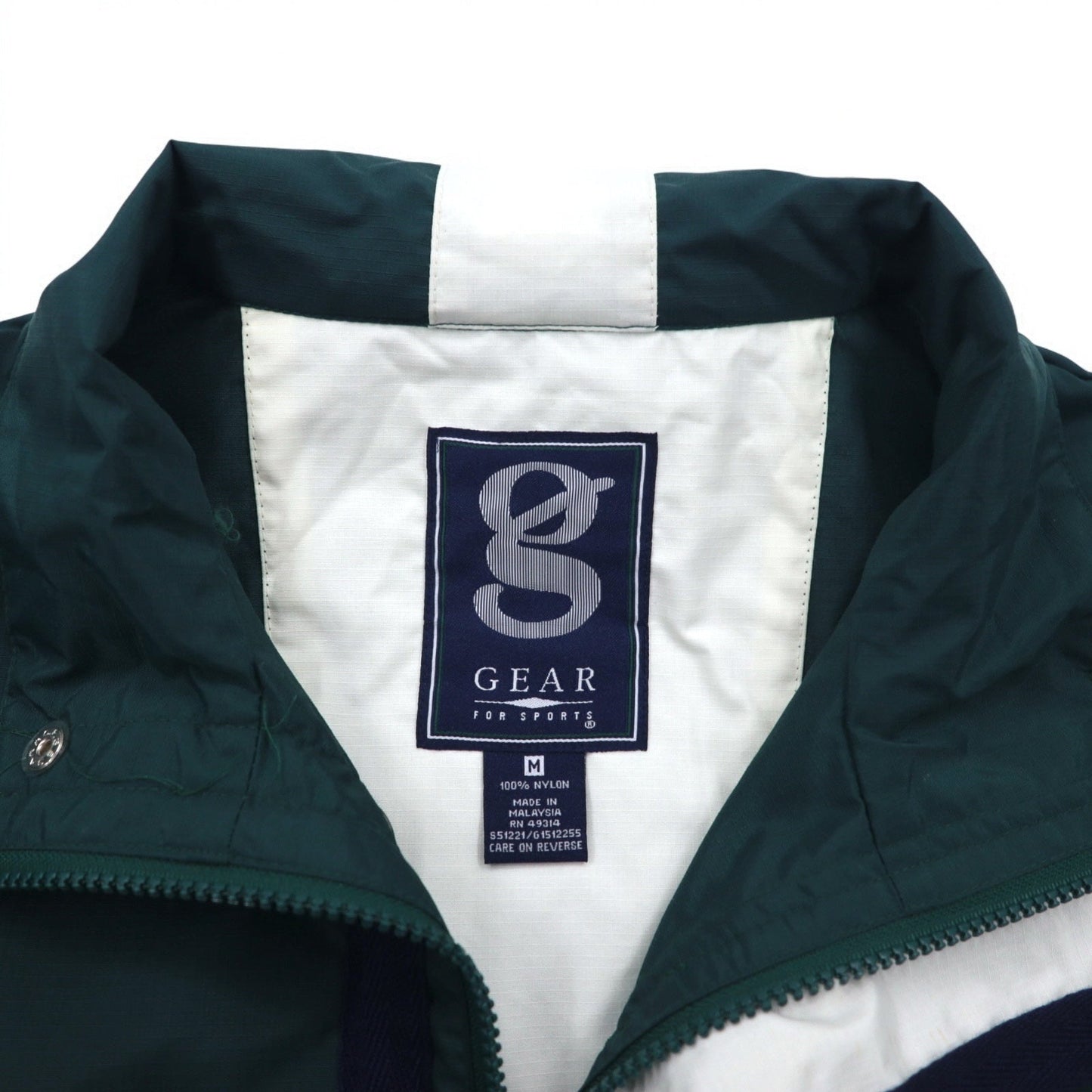 GEAR FOR SPORTS ハーフジップ ナイロンジャケット アノラックジャケット M グリーン ネイビー リップストップ