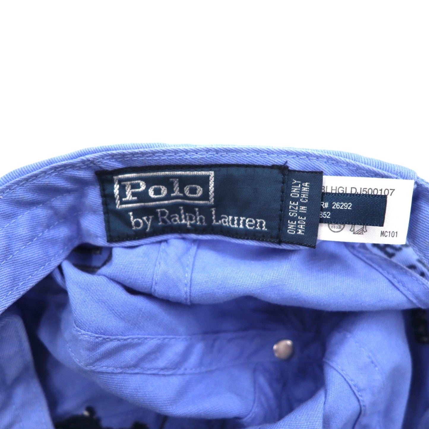 Polo by Ralph Lauren ビッグポニー刺繍 6パネルキャップ FREE ベルト ブルー コットン