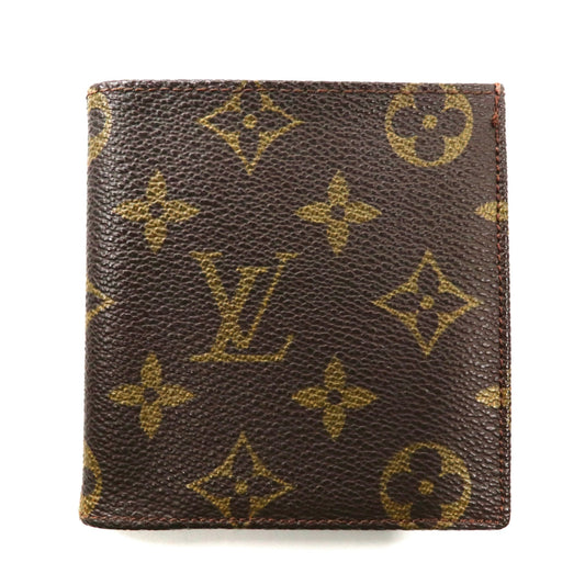LOUIS VUITTON 2つ折り財布 札入れ パスケース カードケース ブラウン PVC モノグラム ポルト ビエ カルト ブルー M60905 フランス製 ヴィンテージ