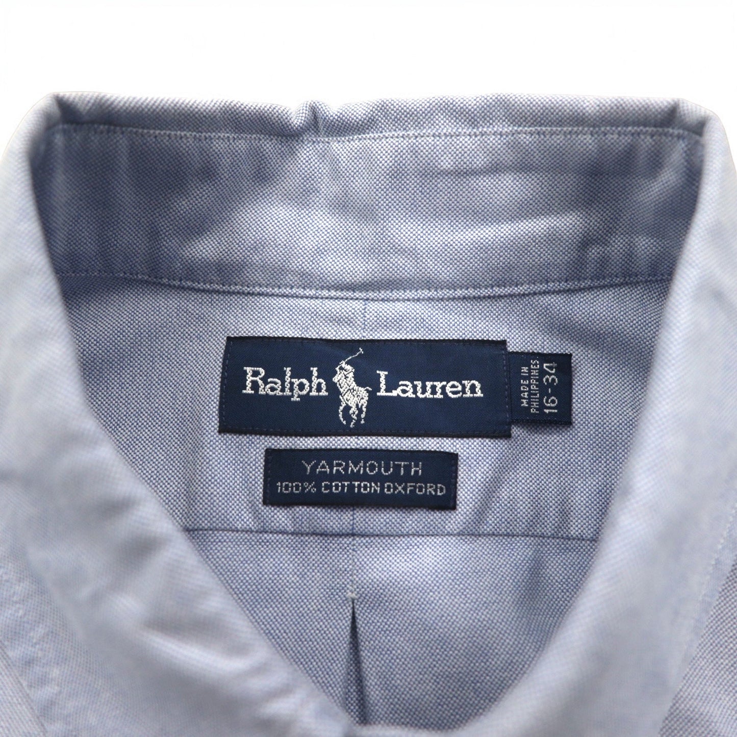 RALPH LAUREN 90年代 YARMOUTH ビッグサイズ オックスフォード ボタンダウンシャツ L ブルー スモールポニー刺繍