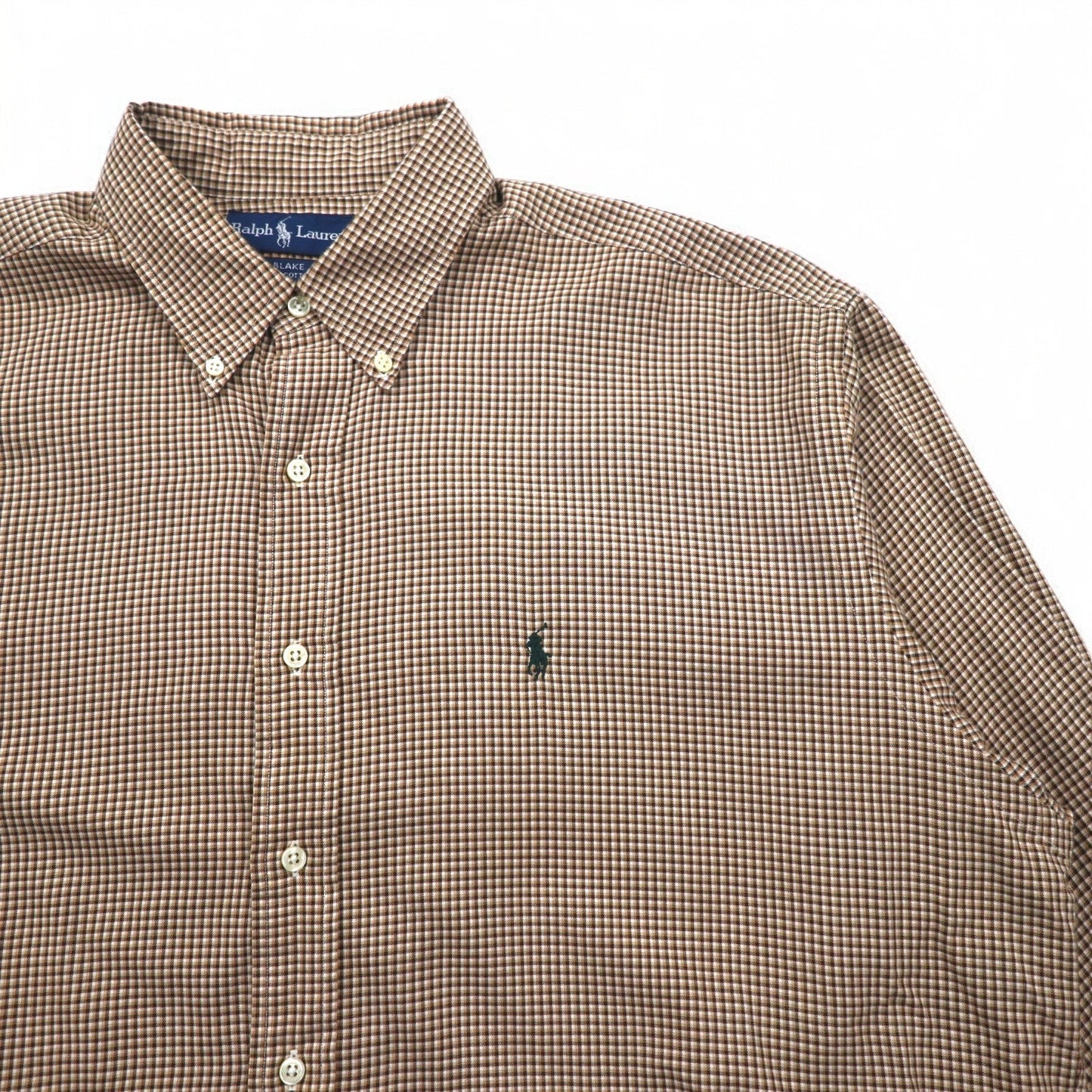 RALPH LAUREN 90年代 BLAKE ビッグサイズ ボタンダウンシャツ XL ブラウン チェック スモールポニー刺繍