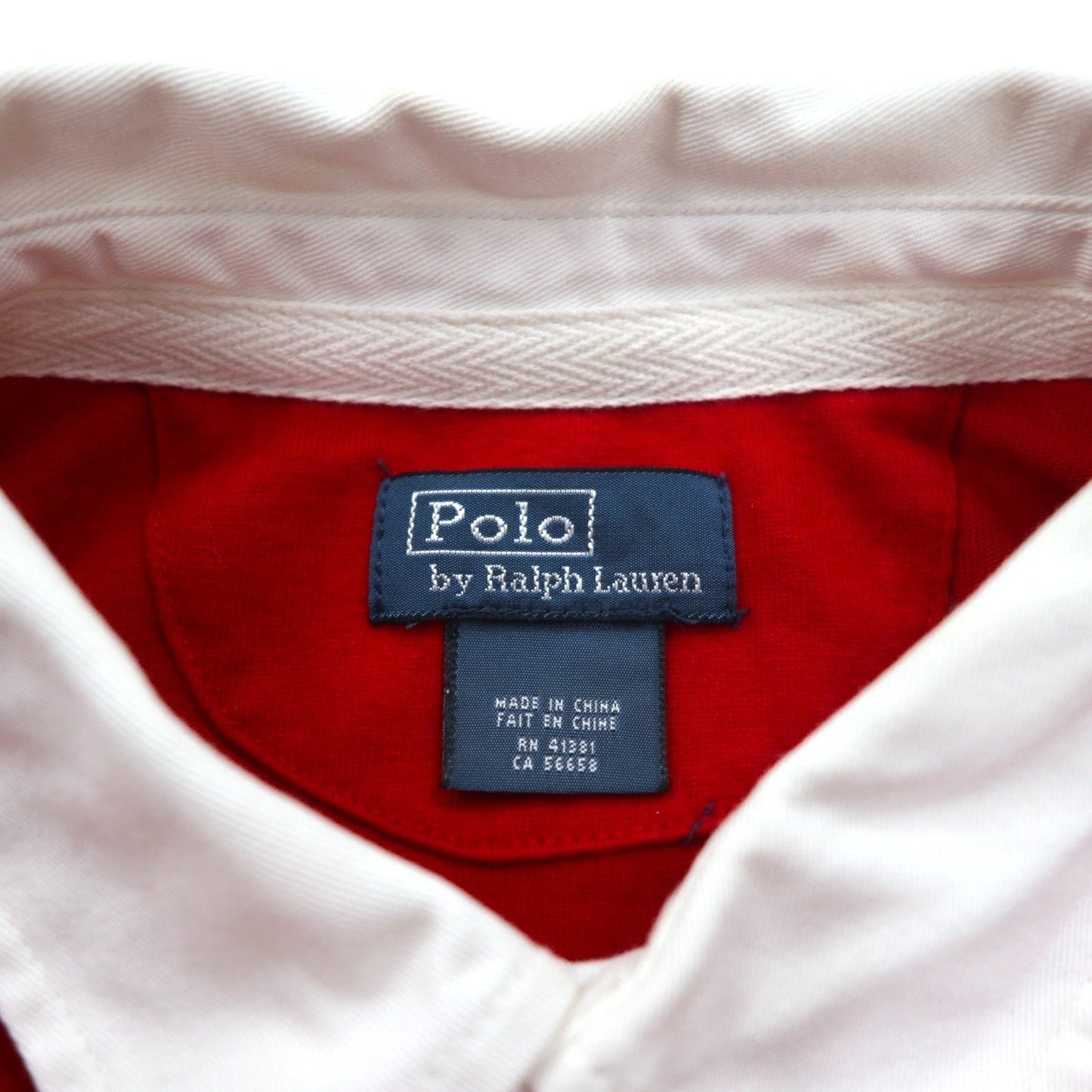 Polo by Ralph Lauren ビッグポニー刺繍 ラガーシャツ S レッド コットン 星条旗