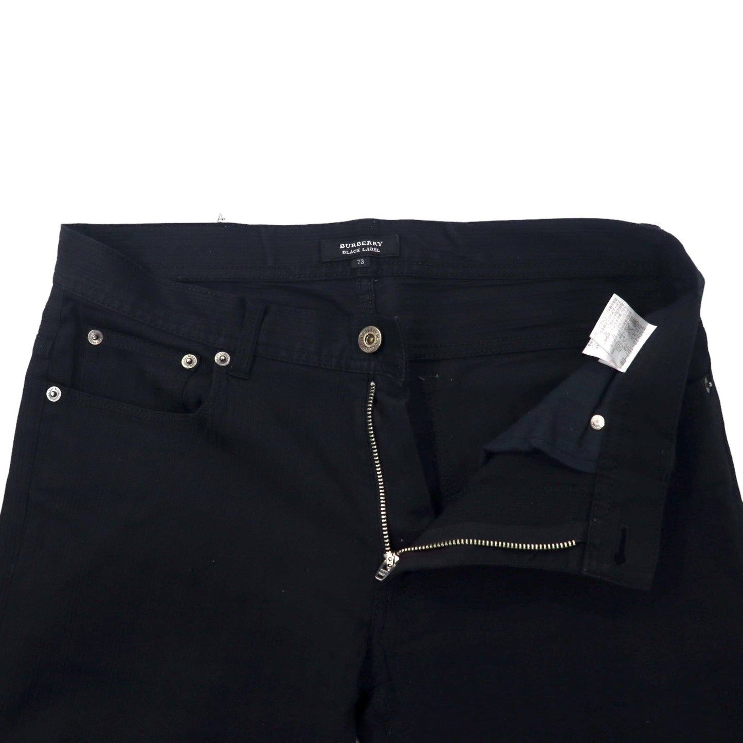 BURBERRY BLACK LABEL シャドーストライプ ストレートパンツ W73 ブラック コットン BMS23-107-00
