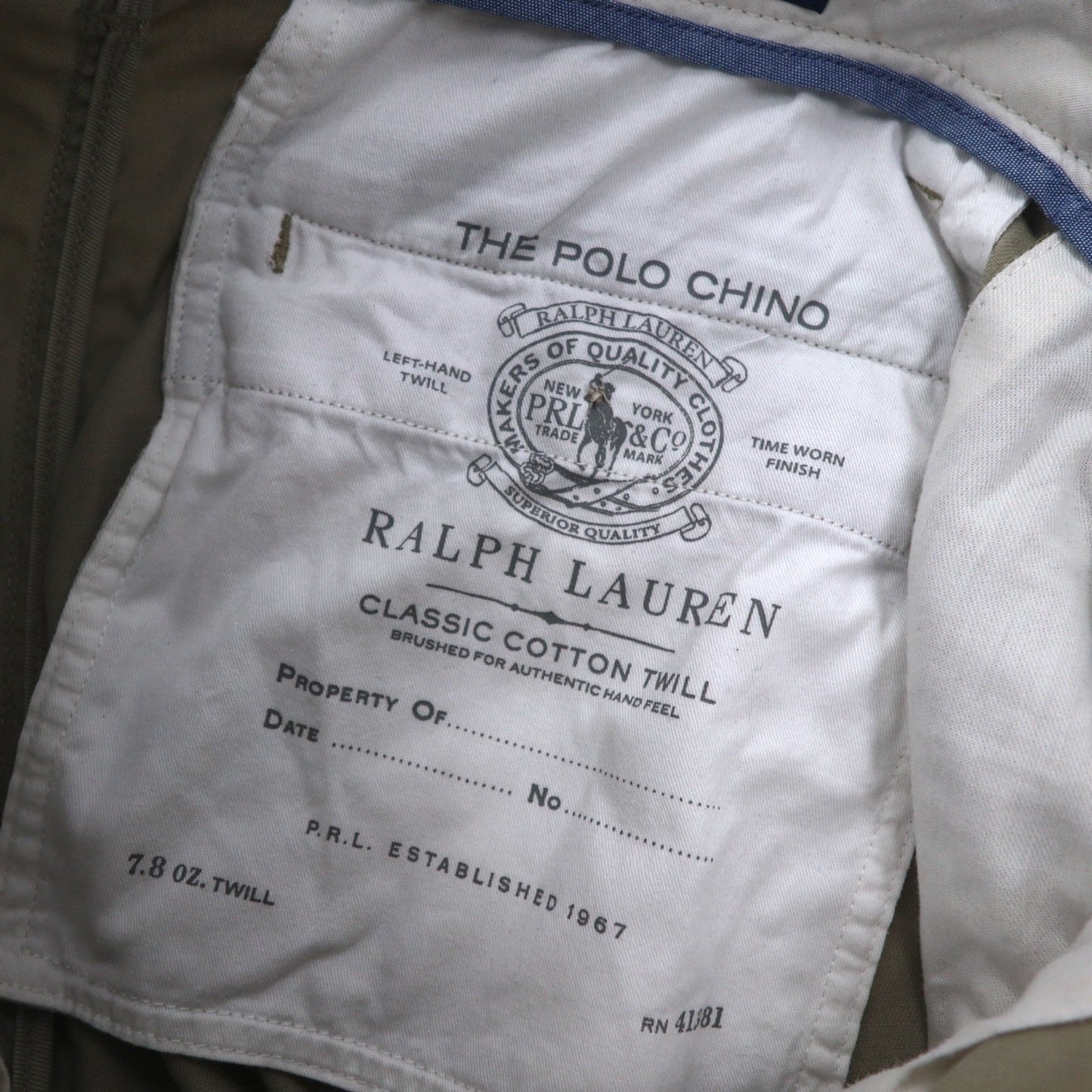 POLO RALPH LAUREN チノパンツ M ベージュ CLASSIC COTTON TWILL POLO CHINO スリランカ製