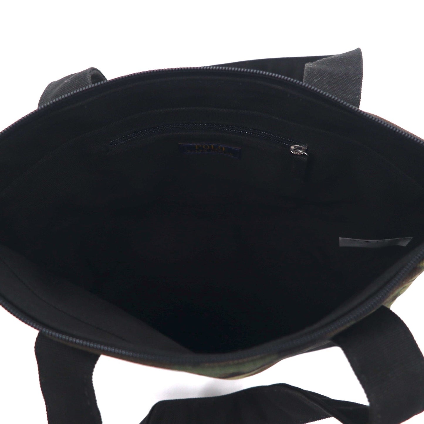 POLO RALPH LAUREN トートバッグ ミディアム カモフラ カーキ ブラック ポニー 刺繍 キャンバス