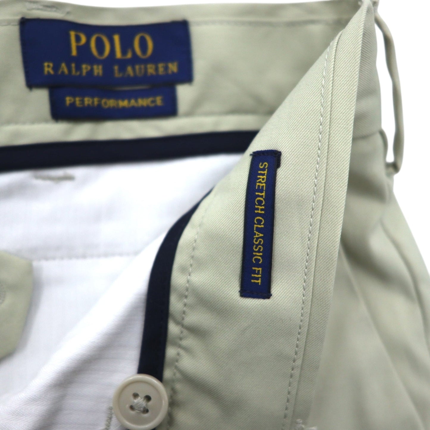 POLO RALPH LAUREN パフォーマンス ストレッチ スラックスパンツ L ベージュ クラシックフィット
