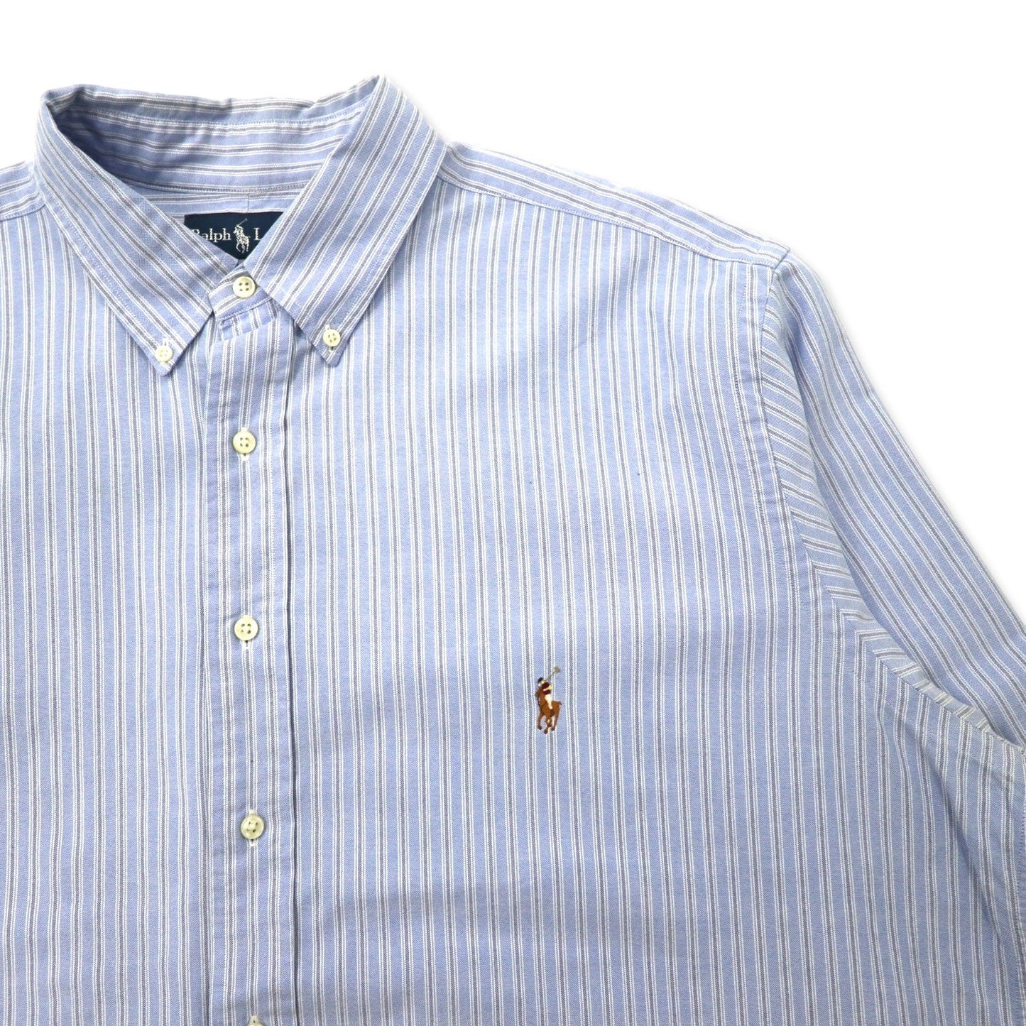 Ralph Lauren ボタンダウンシャツ XLT TALL ブルー コットン CLASSIC FIT スモールポニー刺繍
