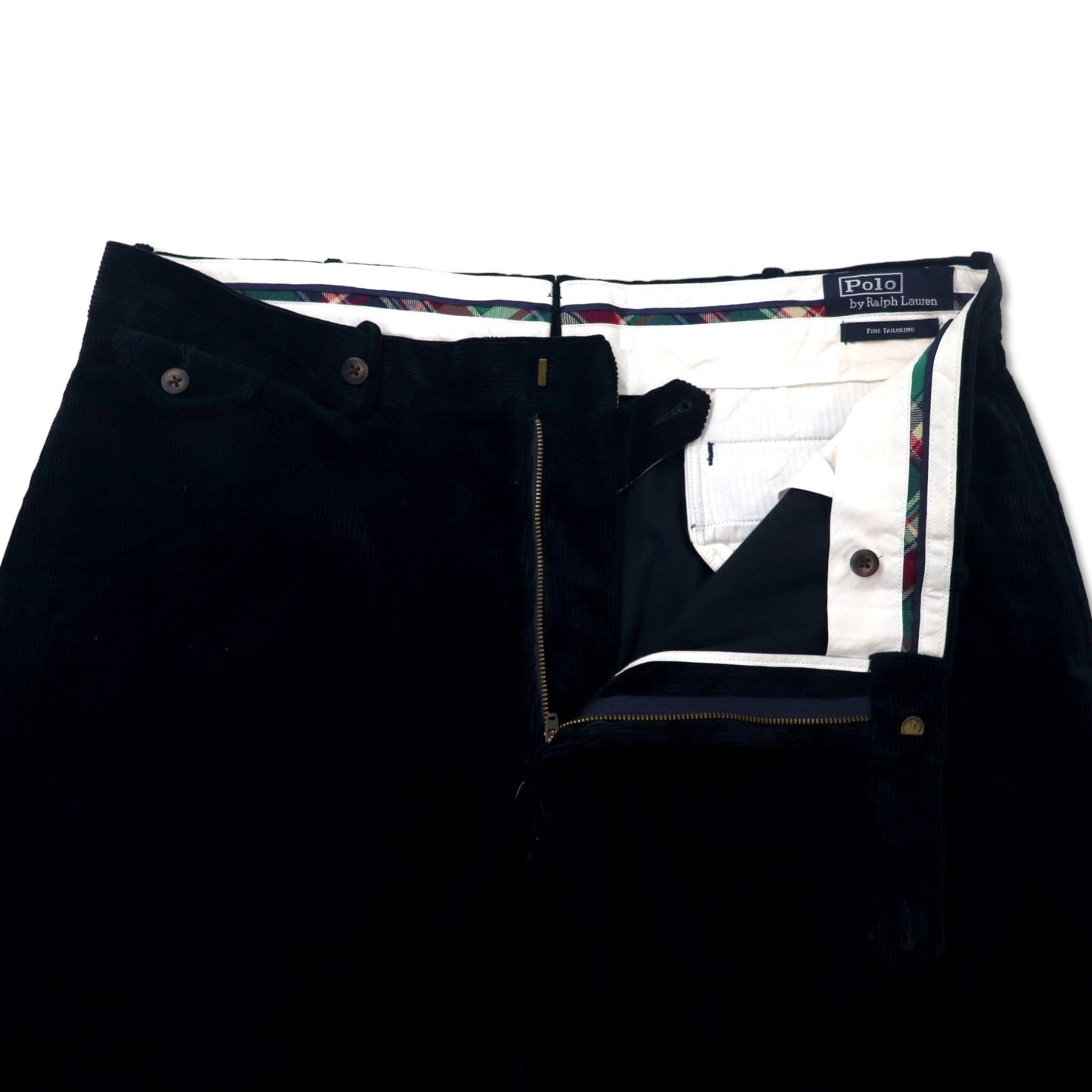 Polo by Ralph Lauren ワイド コーデュロイパンツ 40 ネイビー コットン FINE TAILORING スリランカ製