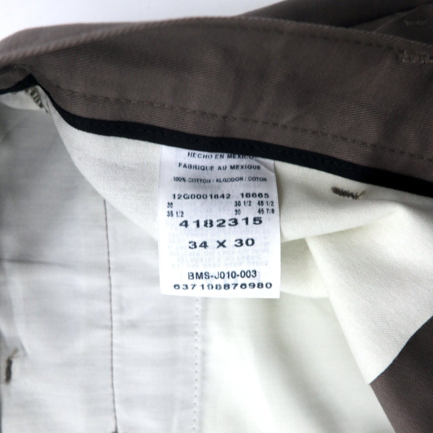 LEE チノパンツ 34 カーキ コットン PERFORMANCE KHAKIS 4182315 メキシコ製