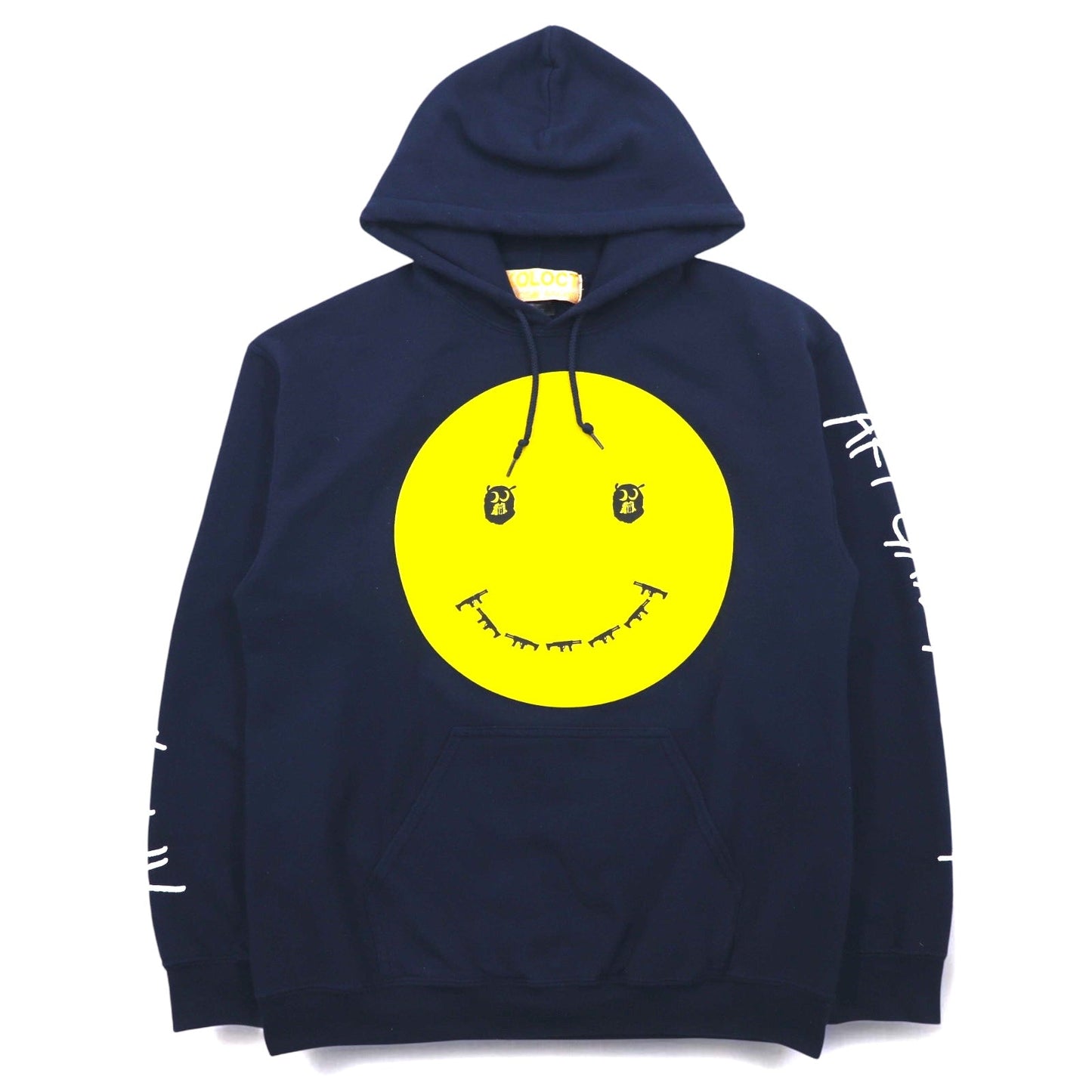 SKOLOCT TSUYOSHI NAKANO プルオーバー パーカー M ネイビー スマイリー ART GANG MONEY プリント 日本製