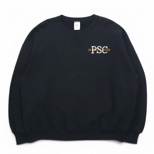 JERZEES USA製 80年代 SUPER SWEATS クルーネック スウェット 2XL ブラック 裏起毛 PSC