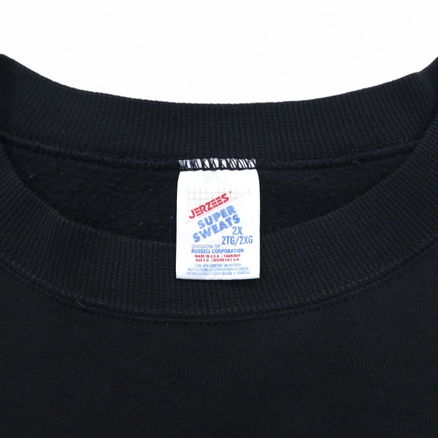 JERZEES USA製 80年代 SUPER SWEATS クルーネック スウェット 2XL ブラック 裏起毛 PSC