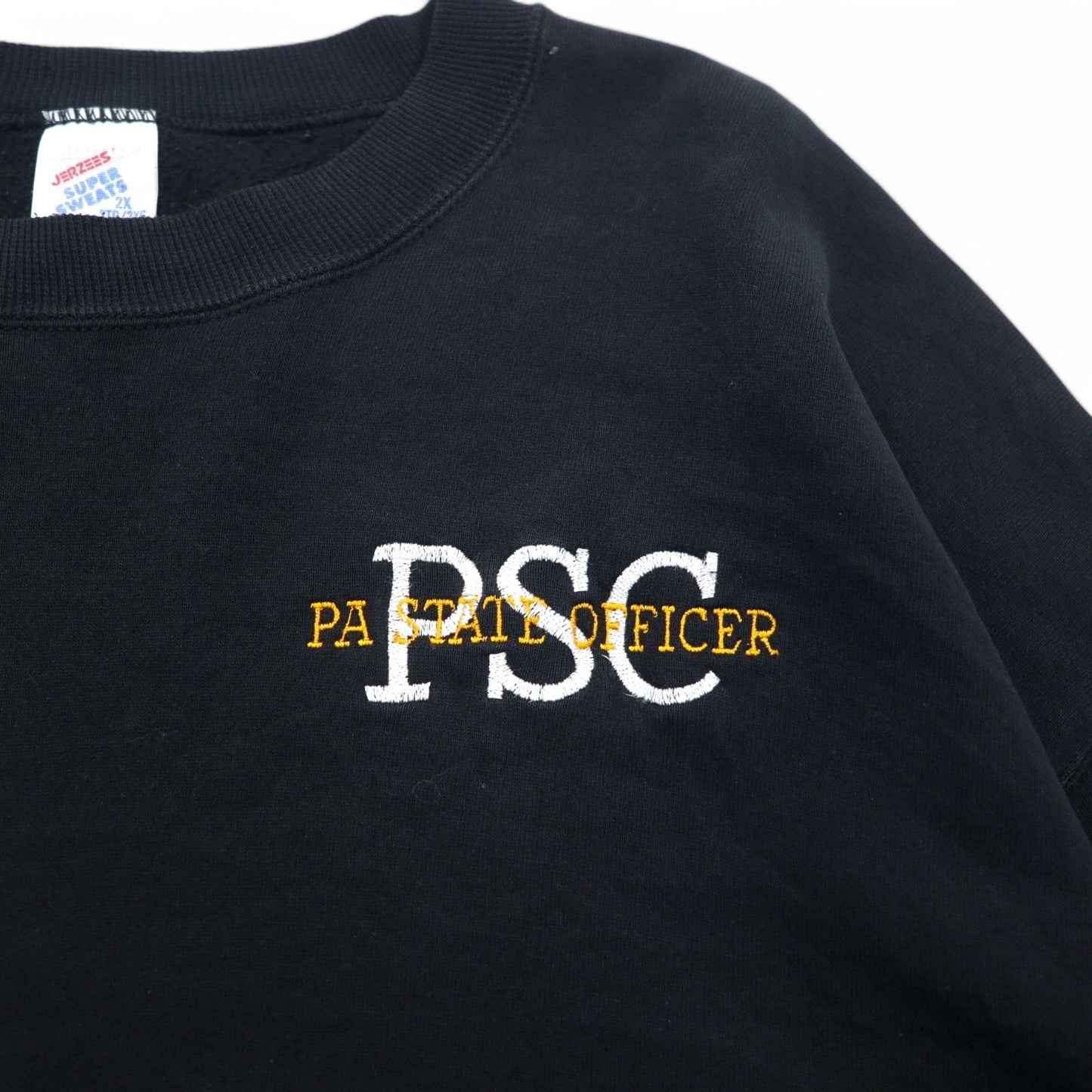 JERZEES USA製 80年代 SUPER SWEATS クルーネック スウェット 2XL ブラック 裏起毛 PSC