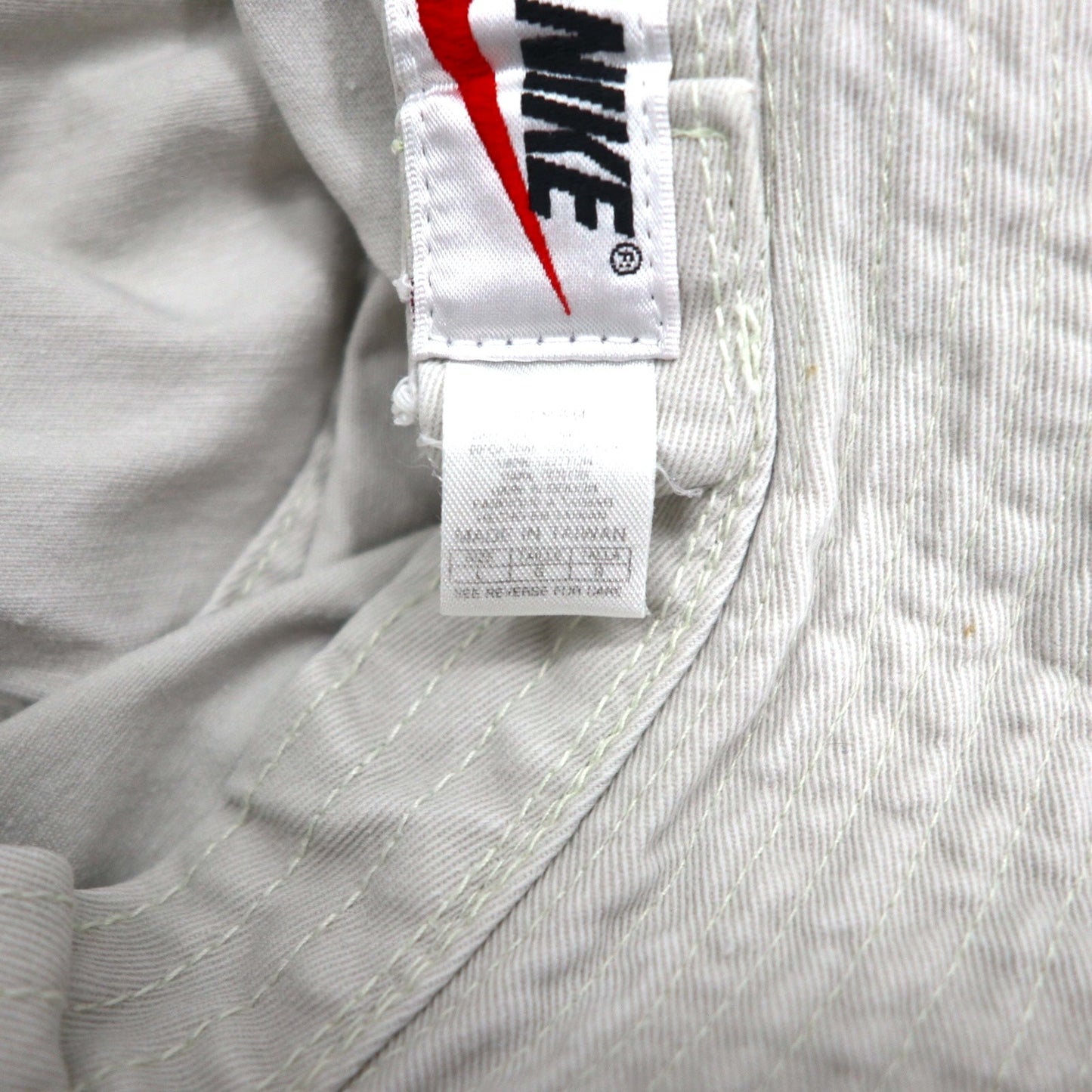 NIKE 90年代 銀タグ スウォッシュ 刺繍 バケットハット L ベージュ コットン