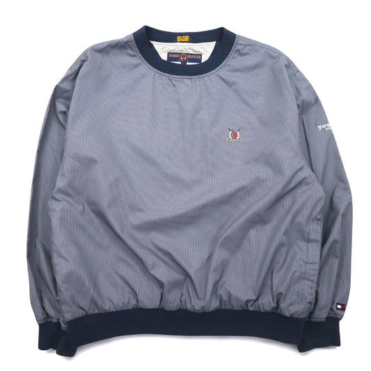 TOMMY HILFIGER GOLF 90年代 ピステ プルオーバー ナイロンジャケット L グレー ネイビー