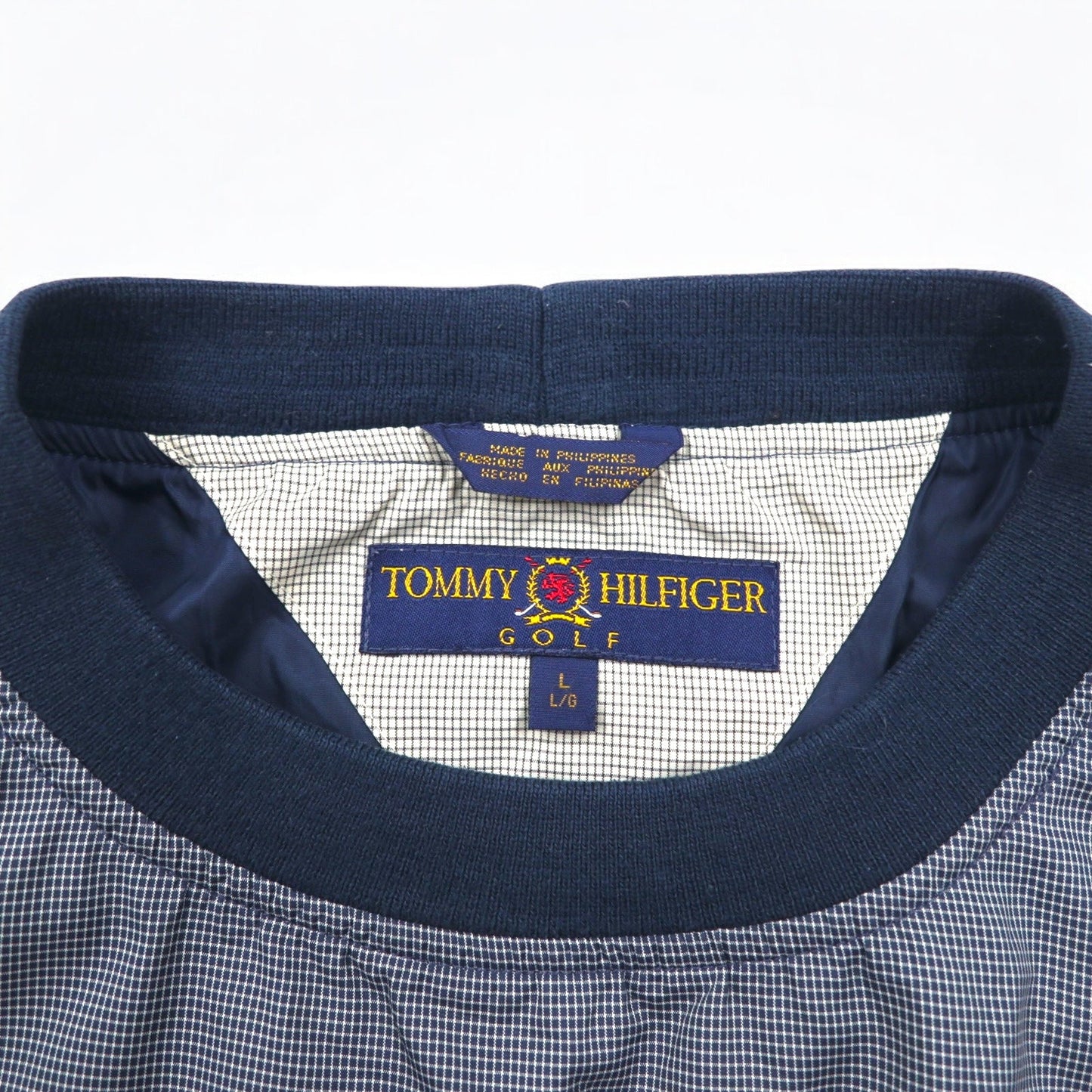 TOMMY HILFIGER GOLF 90年代 ピステ プルオーバー ナイロンジャケット L グレー ネイビー