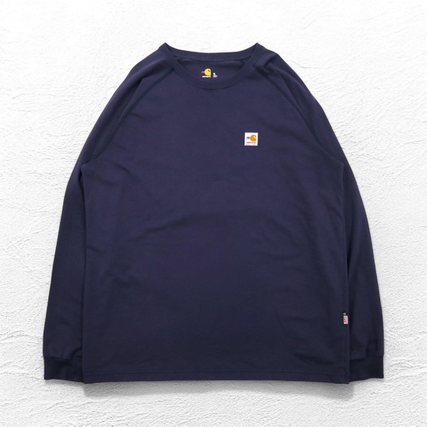carhartt FORCE 難燃 FR ロングスリーブ Tシャツ ロンT XL ネイビー ストレッチ 102904-410 メキシコ製