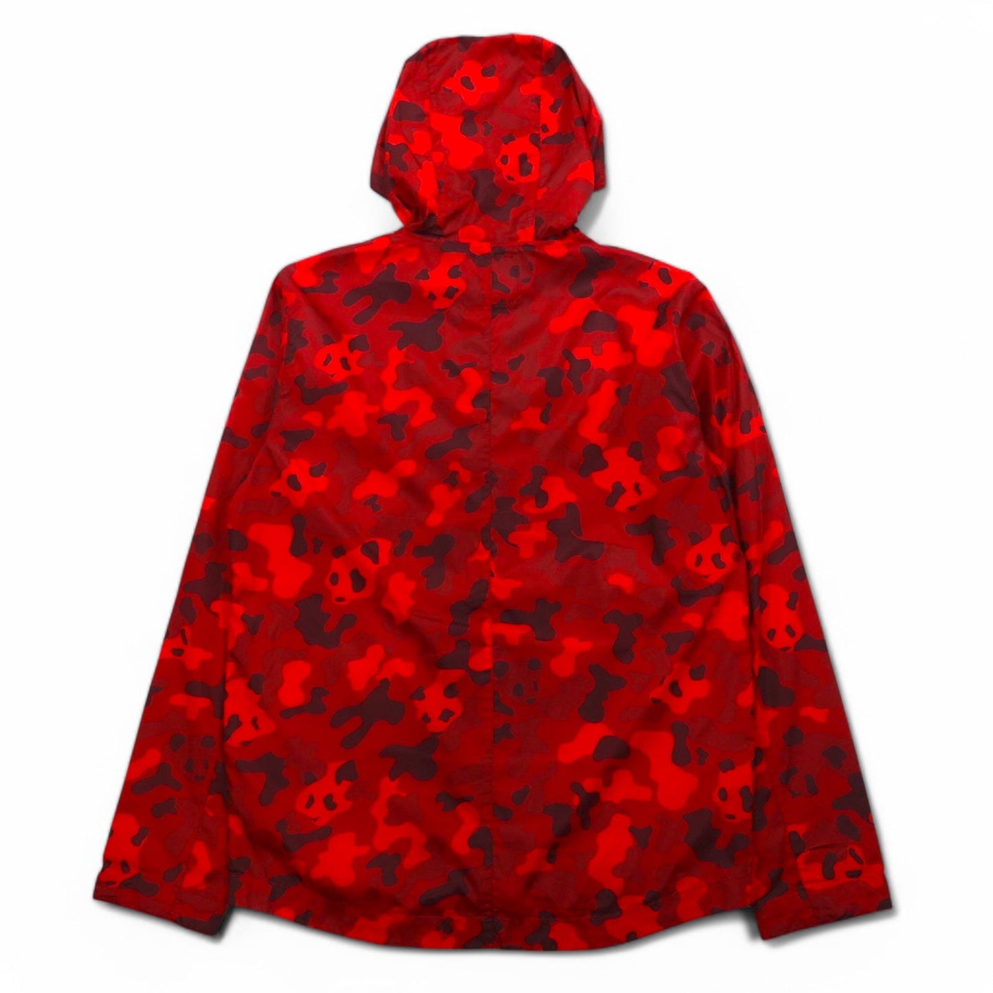 LRG ナイロン シェルパーカー レインジャケット S レッド ポリエステル カモフラ柄