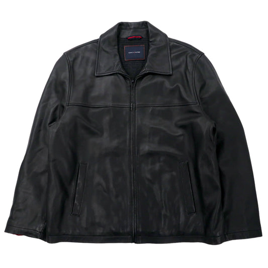 TOMMY HILFIGER レザー ライダースジャケット XL ブラック 羊革 ラムレザー