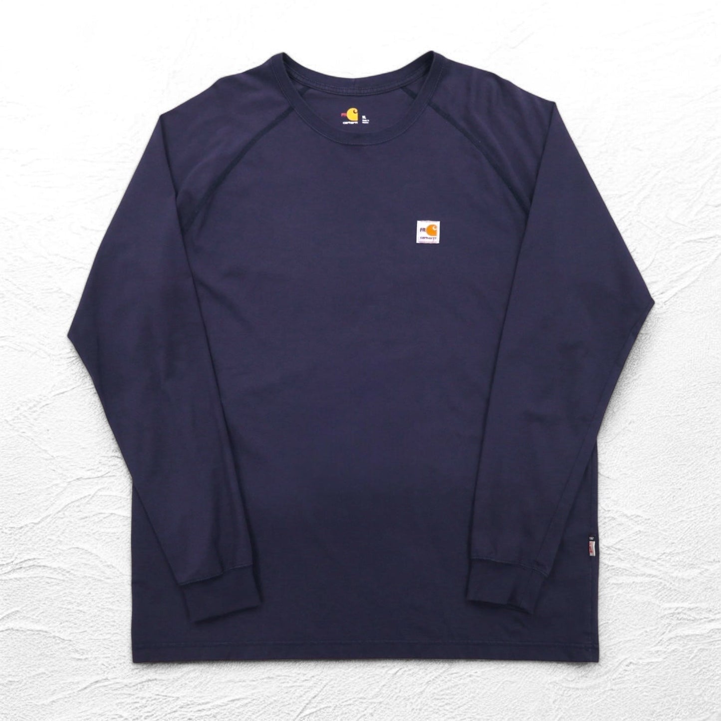 carhartt FORCE 難燃 FR ロングスリーブ Tシャツ ロンT XL ネイビー ストレッチ 102904-410 メキシコ製