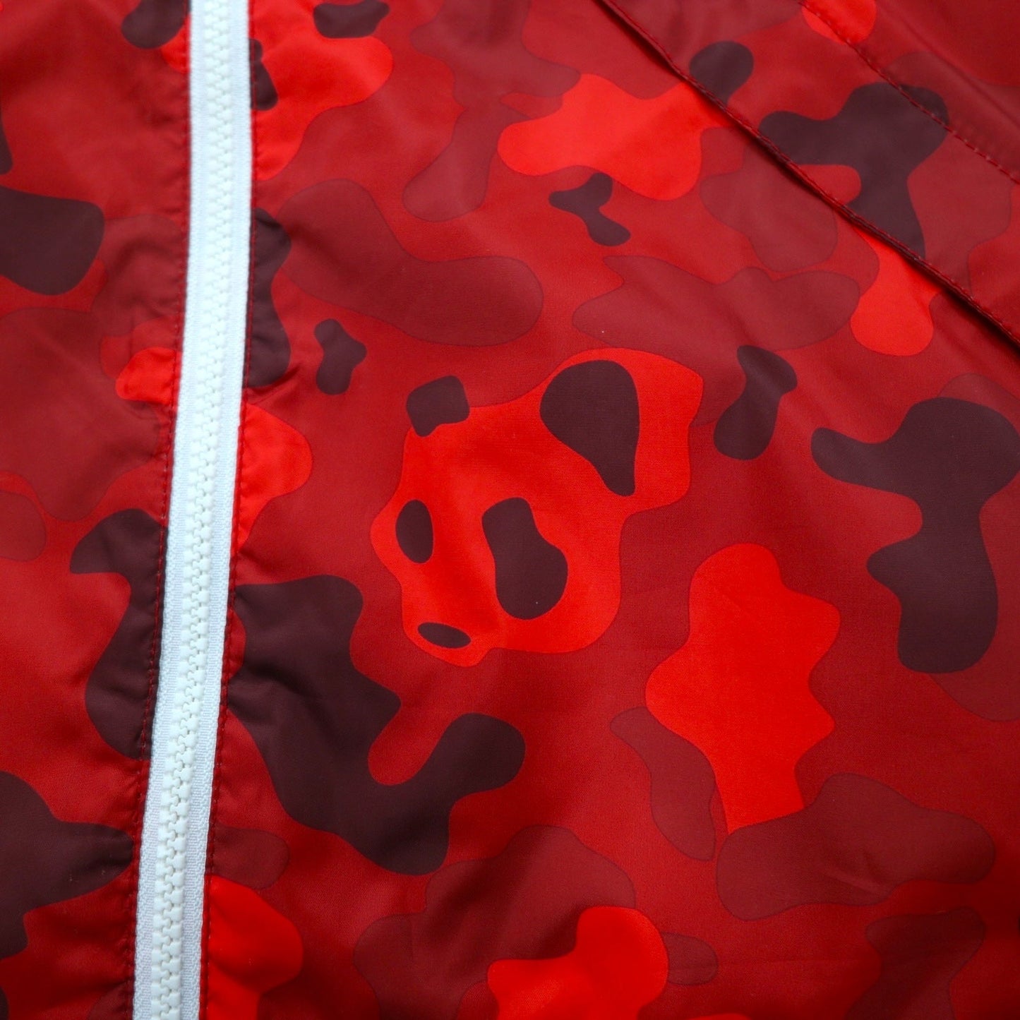 LRG ナイロン シェルパーカー レインジャケット S レッド ポリエステル カモフラ柄