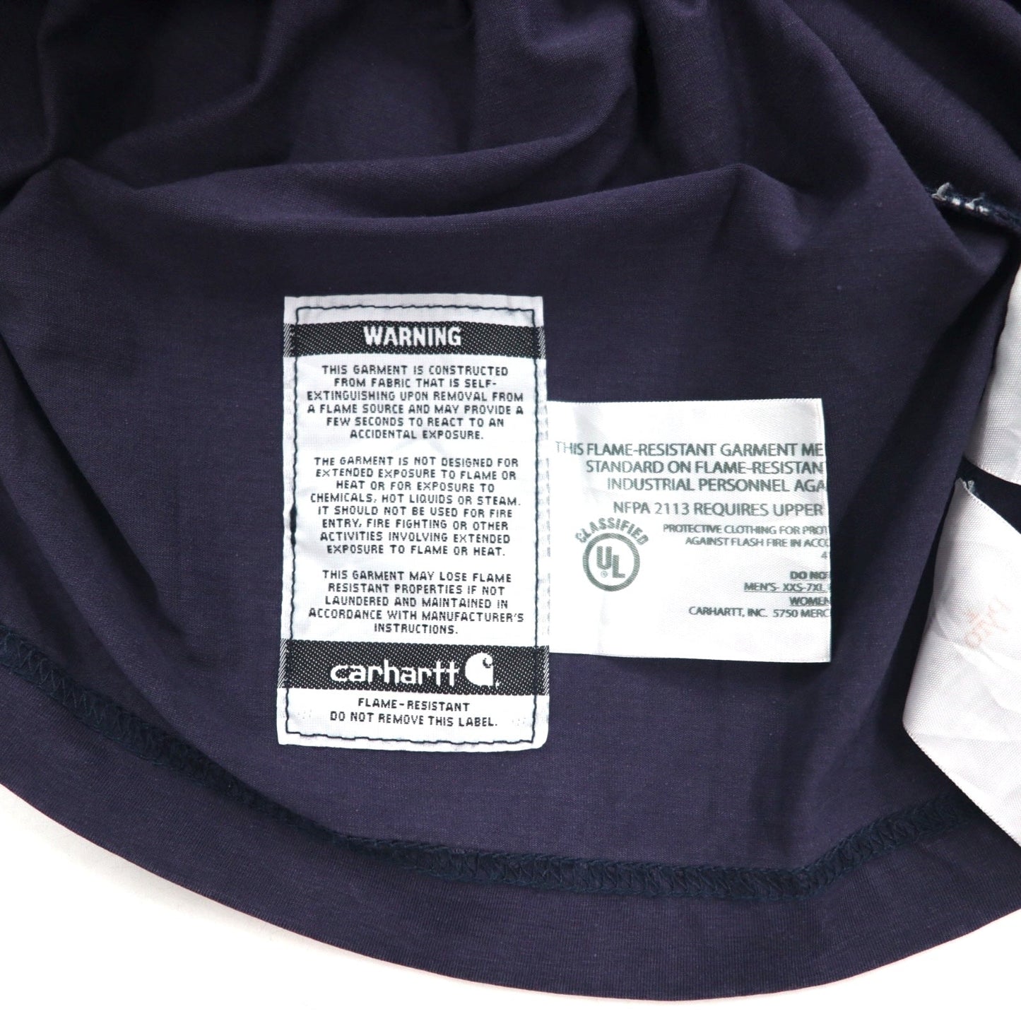 carhartt FORCE 難燃 FR ロングスリーブ Tシャツ ロンT XL ネイビー ストレッチ 102904-410 メキシコ製