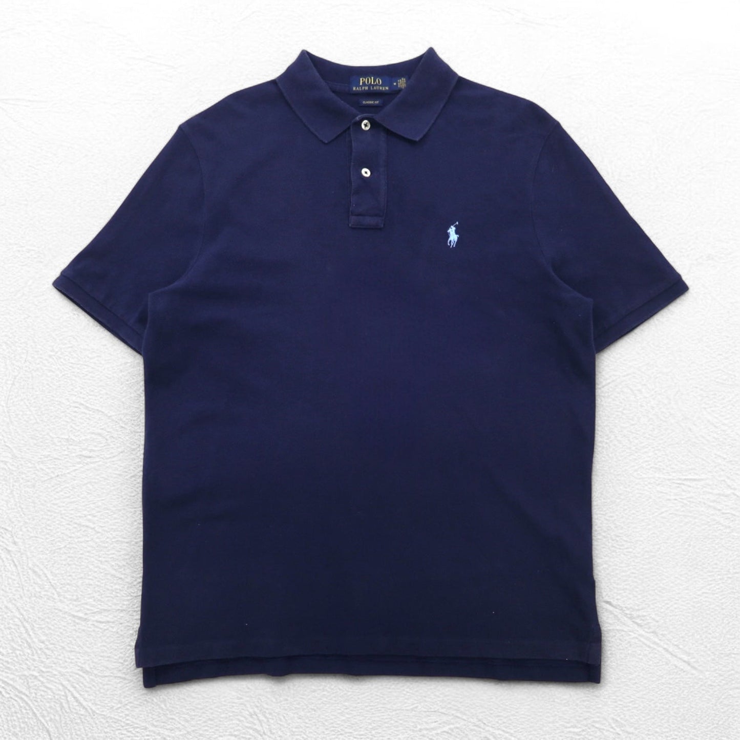 POLO RALPH LAUREN ポロシャツ M ネイビー コットン 鹿の子 スモールポニー刺繍