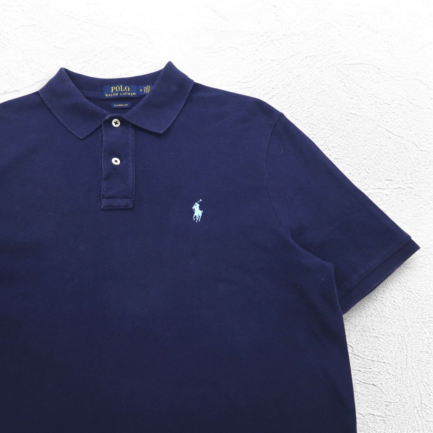 POLO RALPH LAUREN ポロシャツ M ネイビー コットン 鹿の子 スモールポニー刺繍