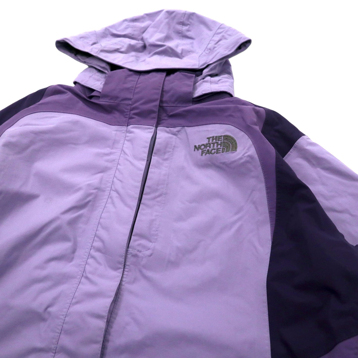 THE NORTH FACE マウンテンパーカー L パープル ナイロン HYVENT 防水 透湿 ジップインジップ搭載 ダブルジップ