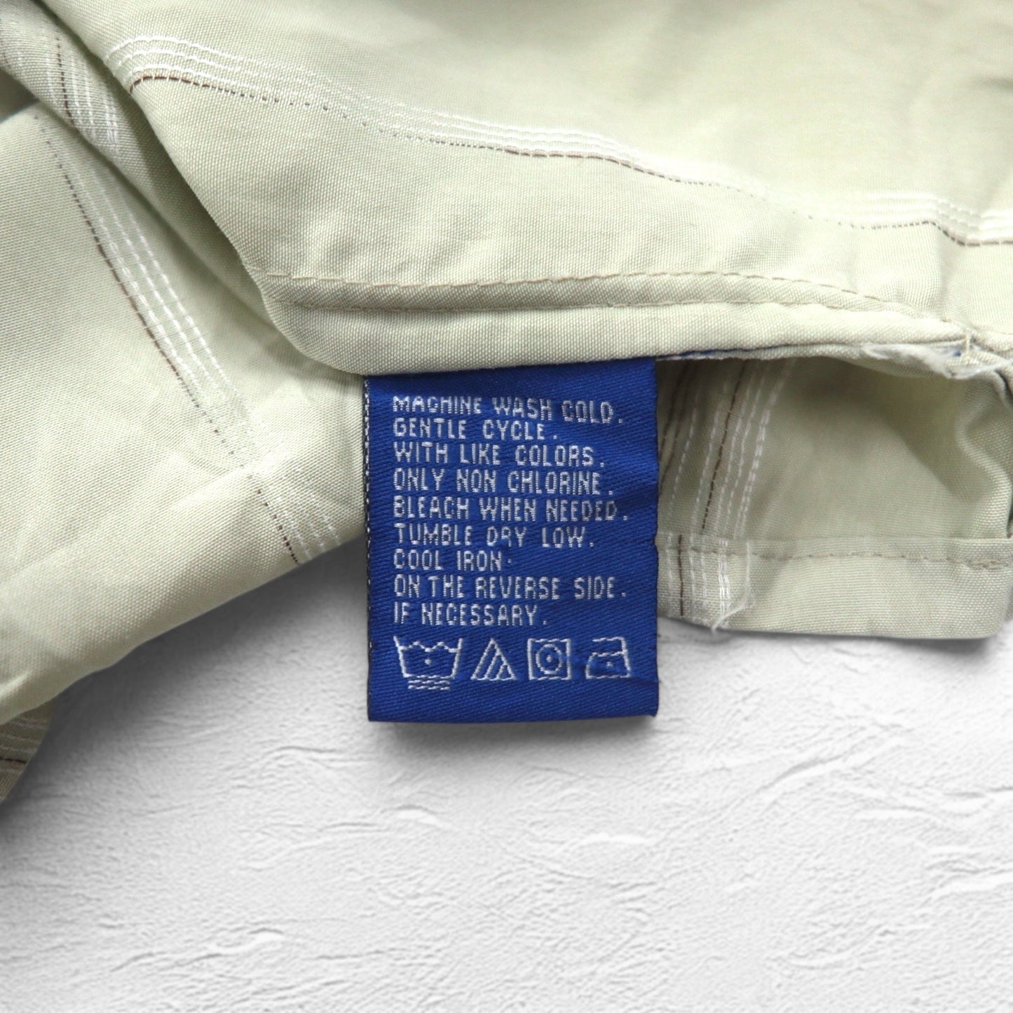 TOWN CRAFT 90年代 半袖シャツ 2XL ベージュ ストライプ ポリエステル 胸ポケット