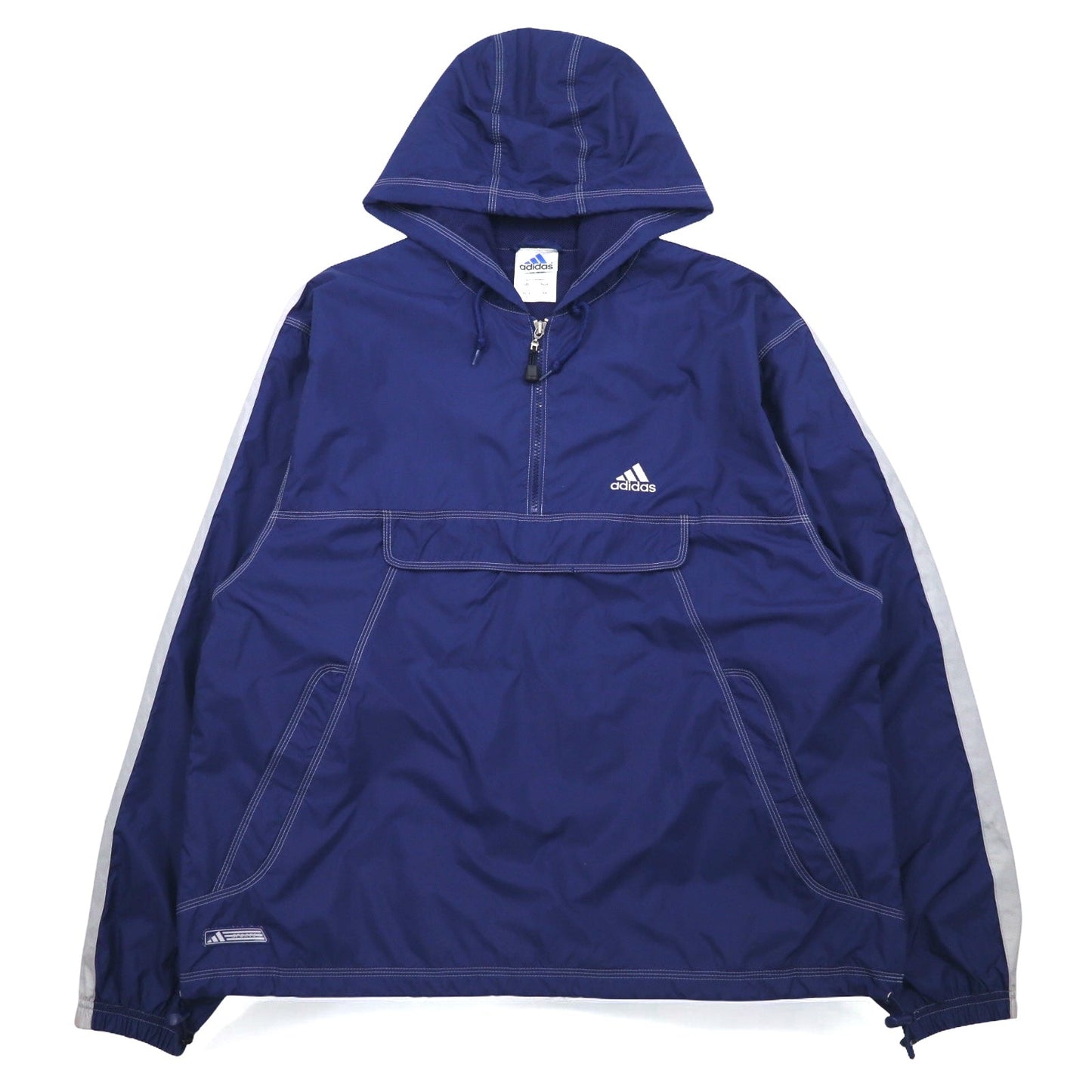 adidas 00年代 ハーフジップ アノラック パーカー L ネイビー ナイロン